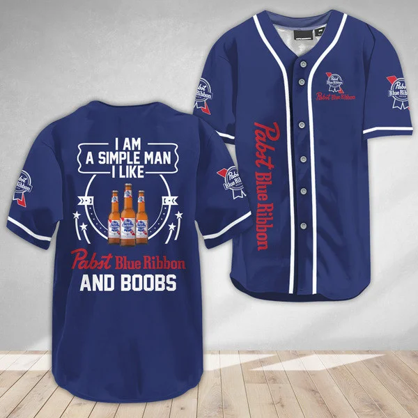 I Like Pabst Blue Ribbon And Boobs Baseball Jersey Style5420