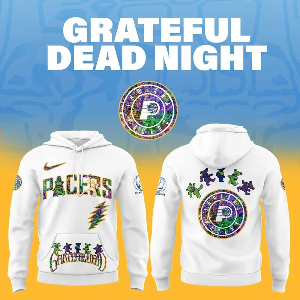 Indiana Pacers x Grateful Dead Night Hoodie MLB Basketball Lover Fan Merch Gifts