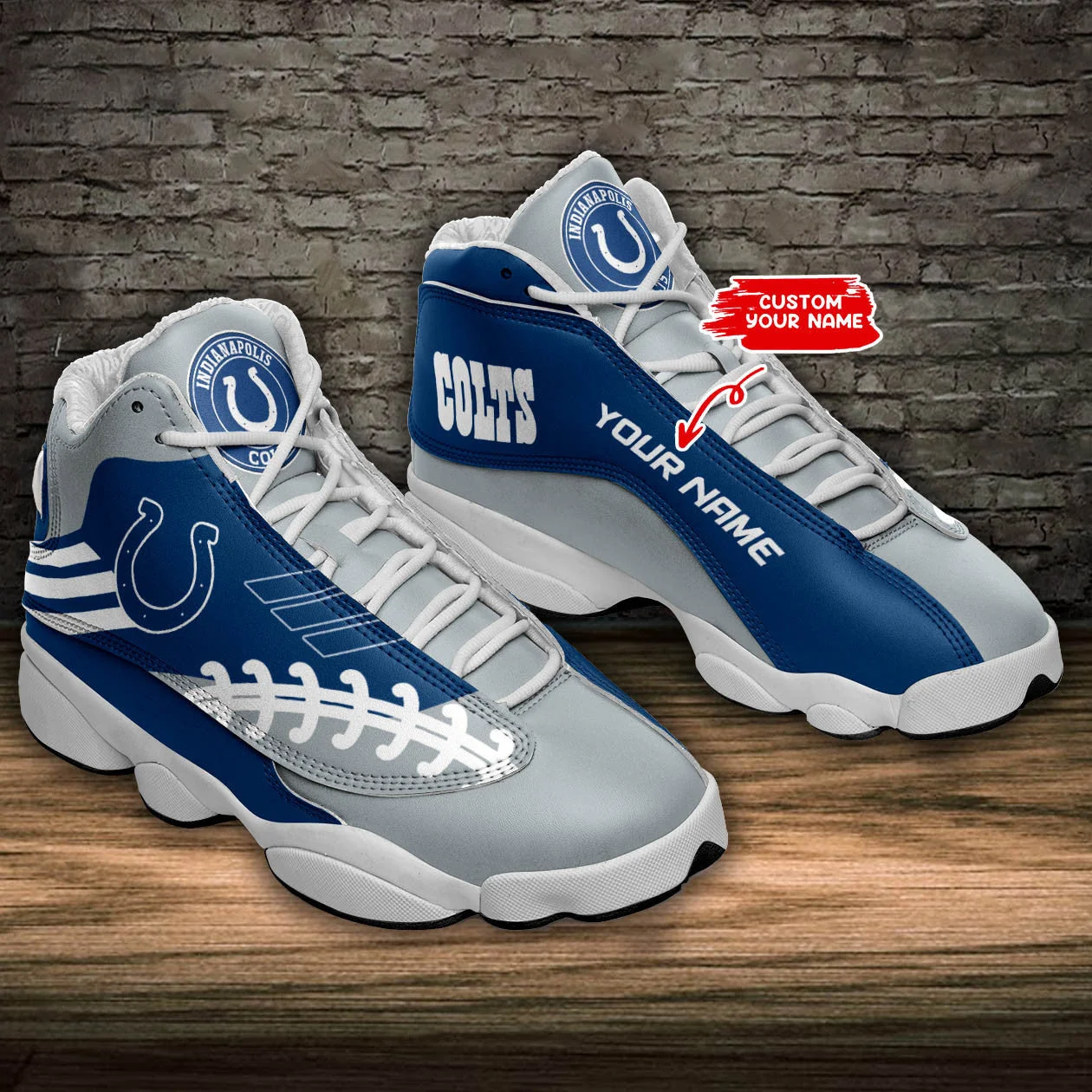 Indianapolis Colts NFL AJ13 Sneakers Shoes For Men And Women 3