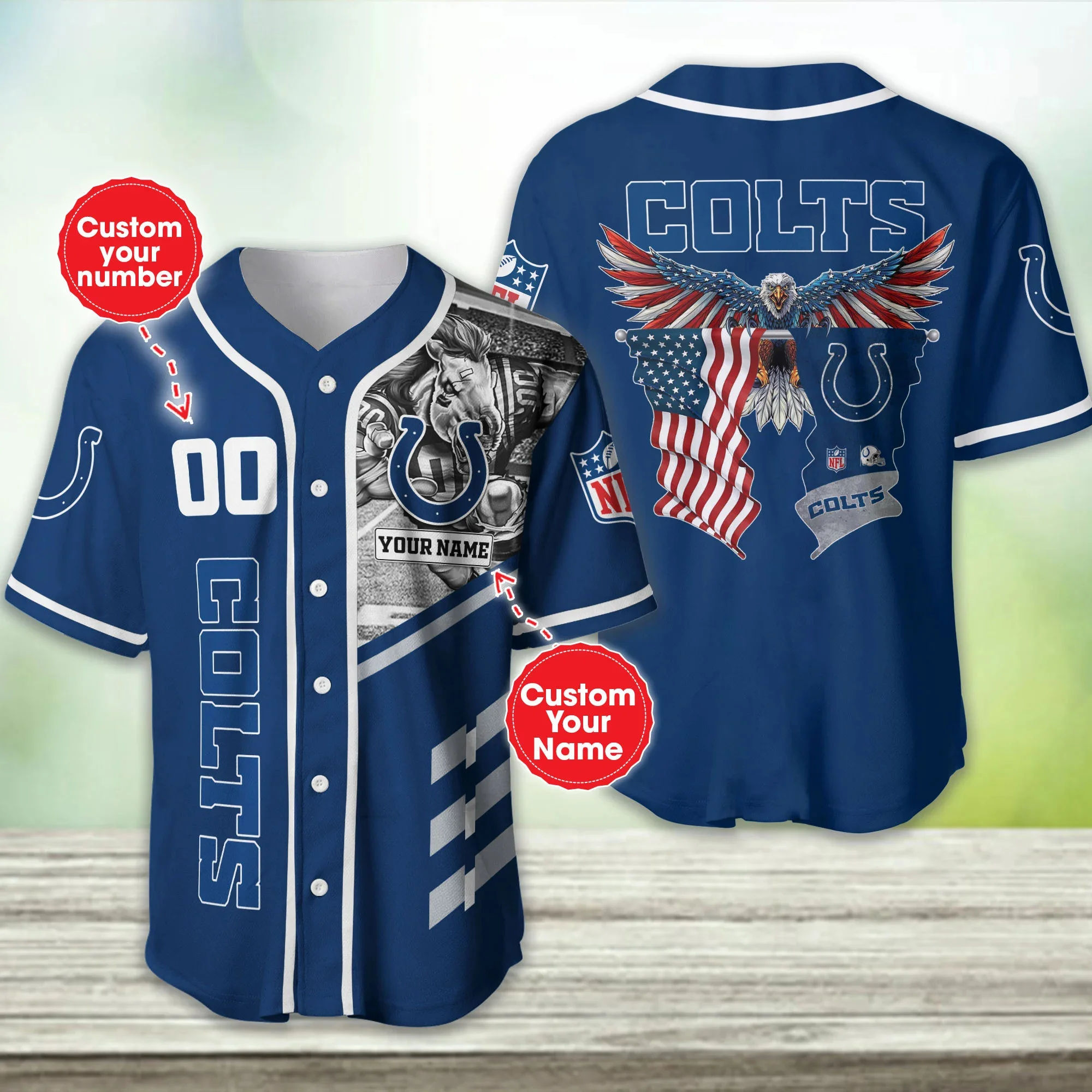 Indianapolis Colts Personalized Baseball Jersey 401