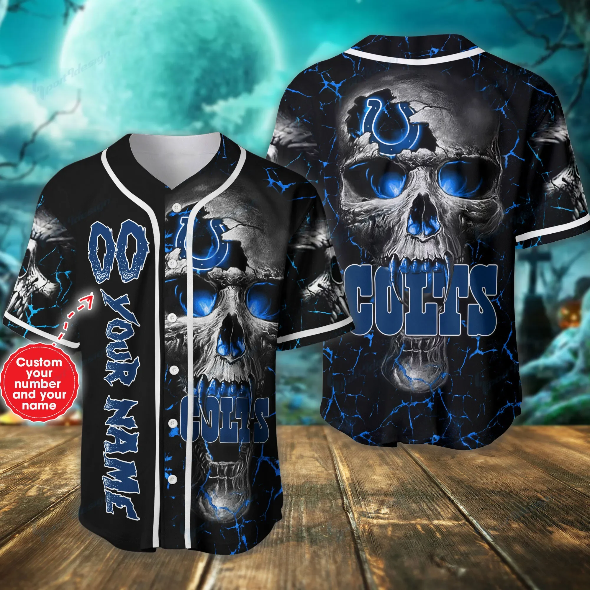 Indianapolis Colts Personalized Baseball Jersey 324