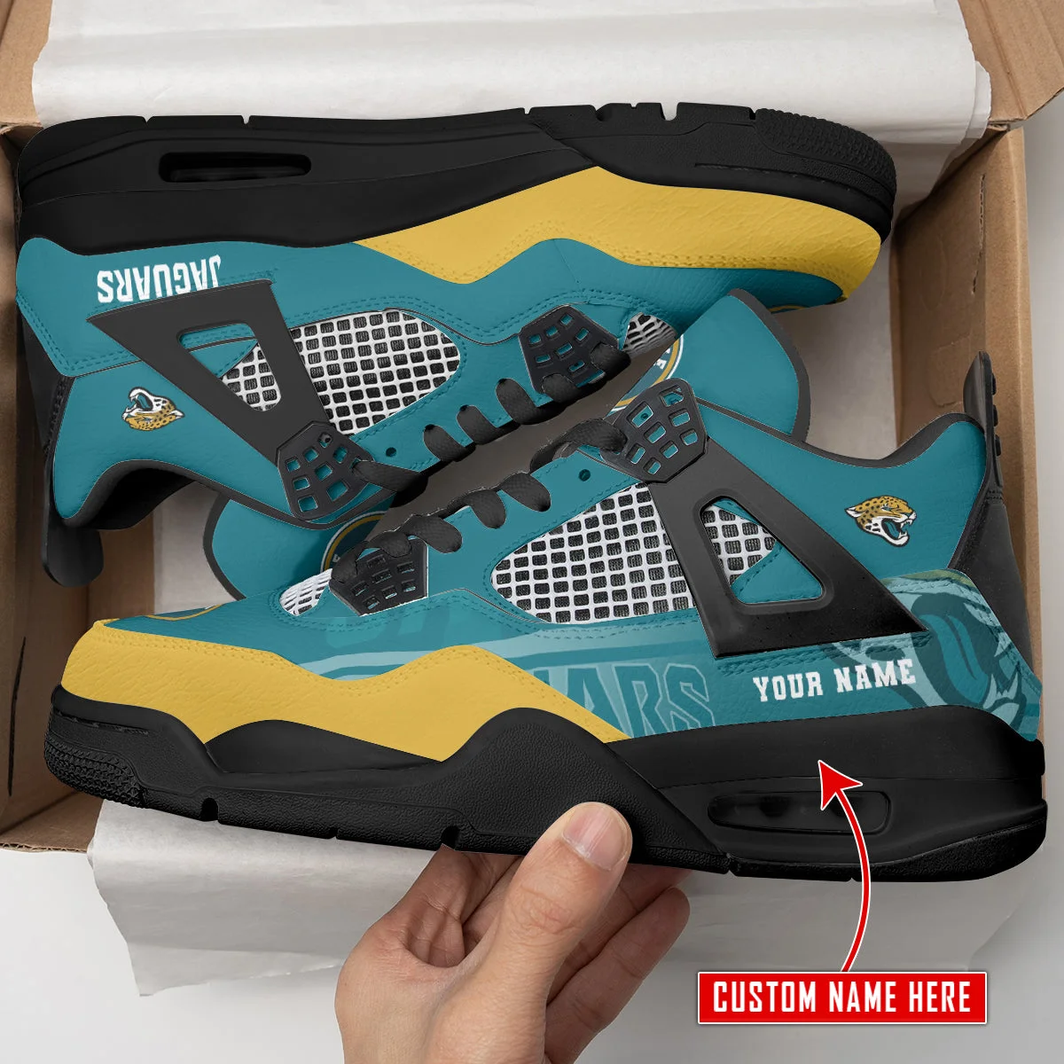 Jacksonville Jaguars AJ4 Sneakers 7