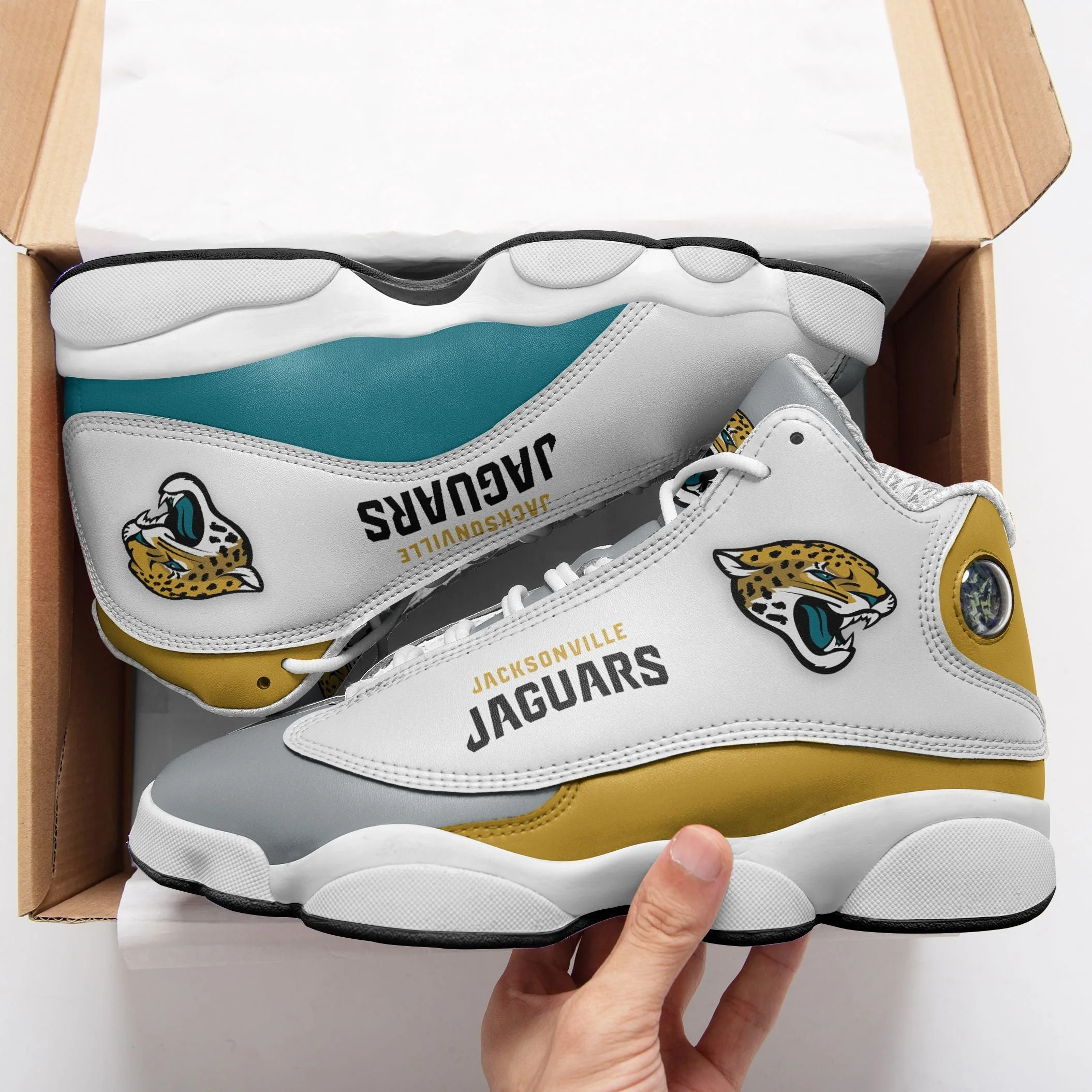 Jacksonville Jaguars NFL AJ13 Sneakers Shoes For Men And Women 5
