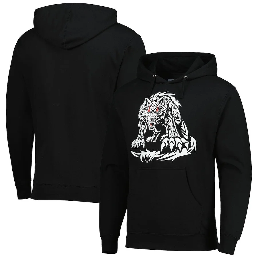Jacob Fatu Hoodie WWE Men's Black Jacob Fatu Tribal Wolf Pullover Hoodie