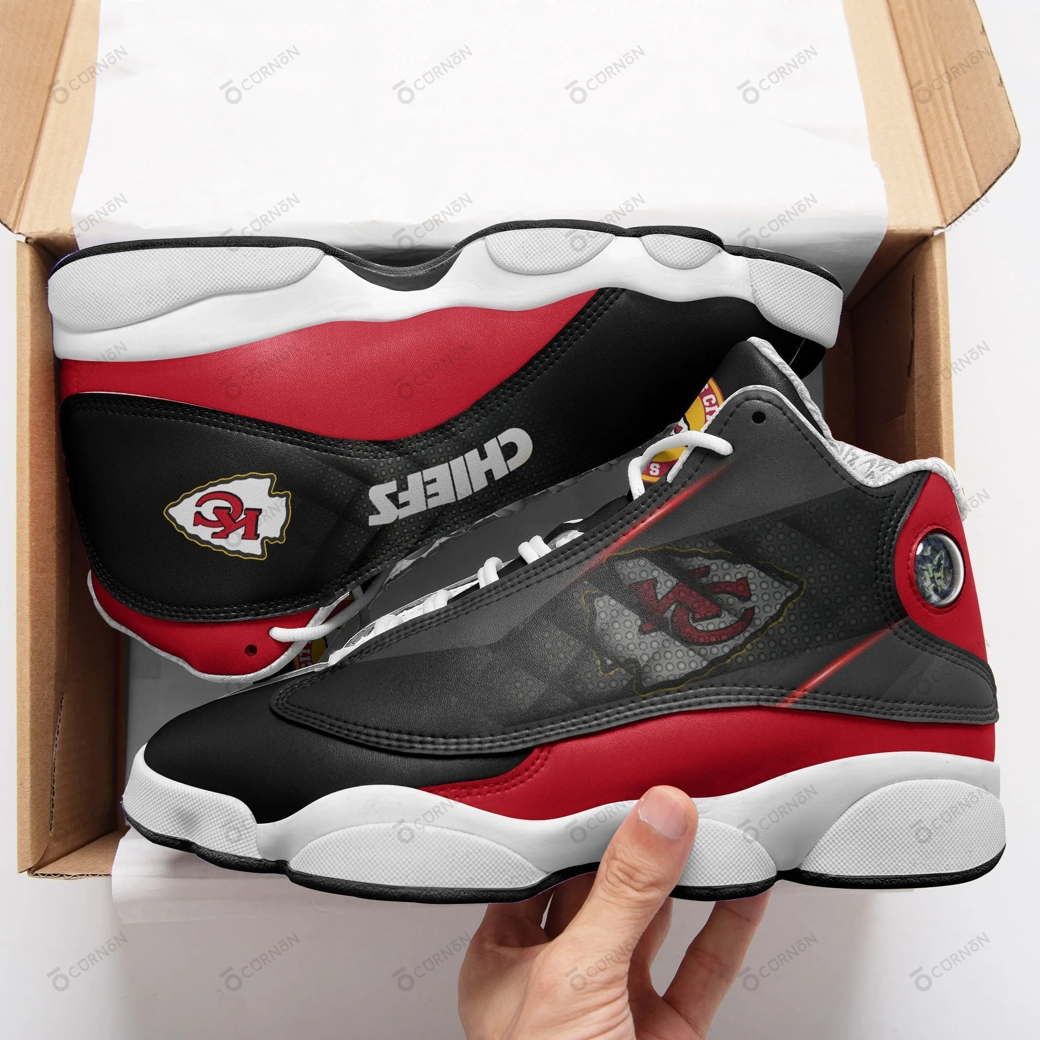 Kansas City Chiefs NFL AJ13 Sneakers Shoes For Men And Women 28