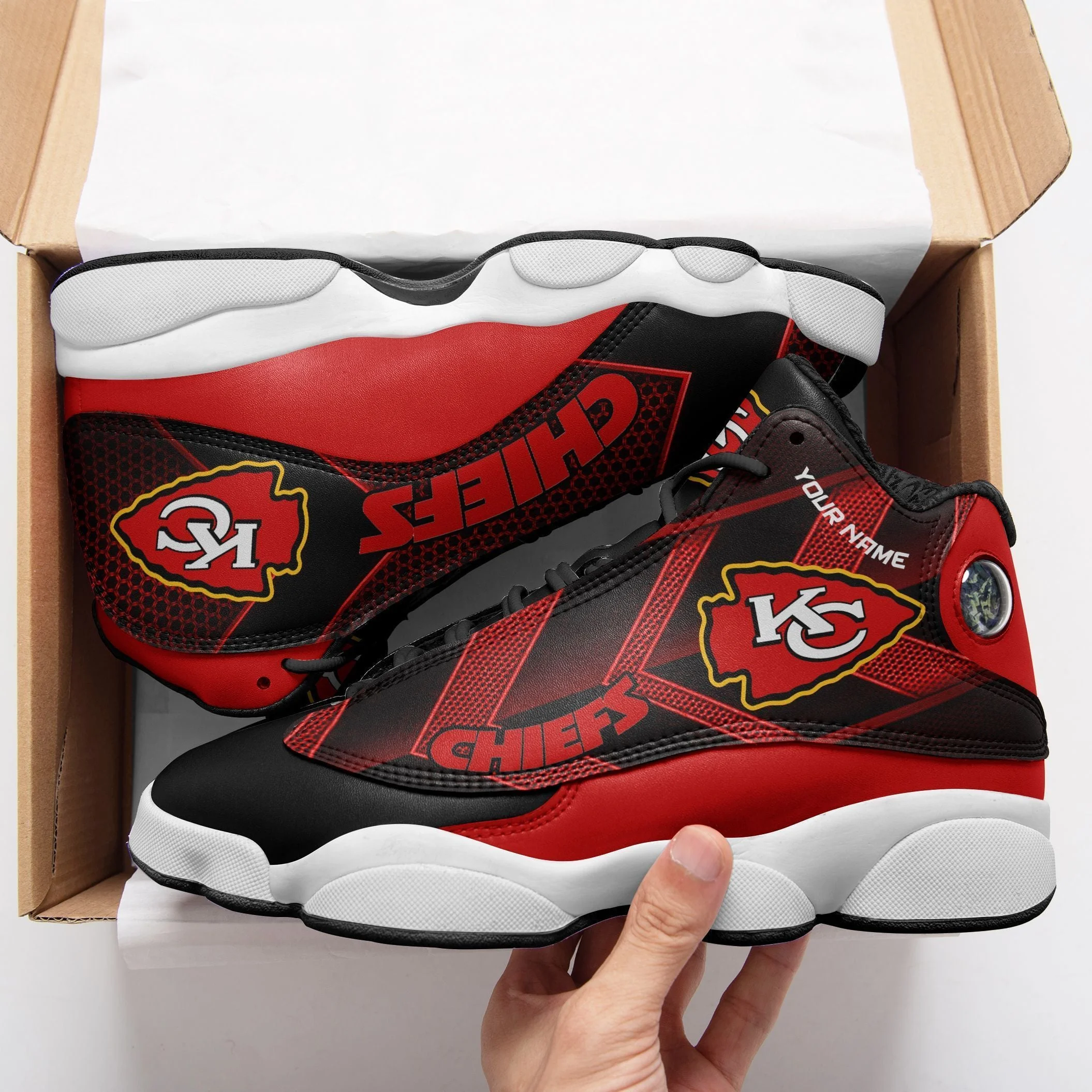 Kansas City Chiefs NFL AJ13 Sneakers Shoes For Men And Women 15