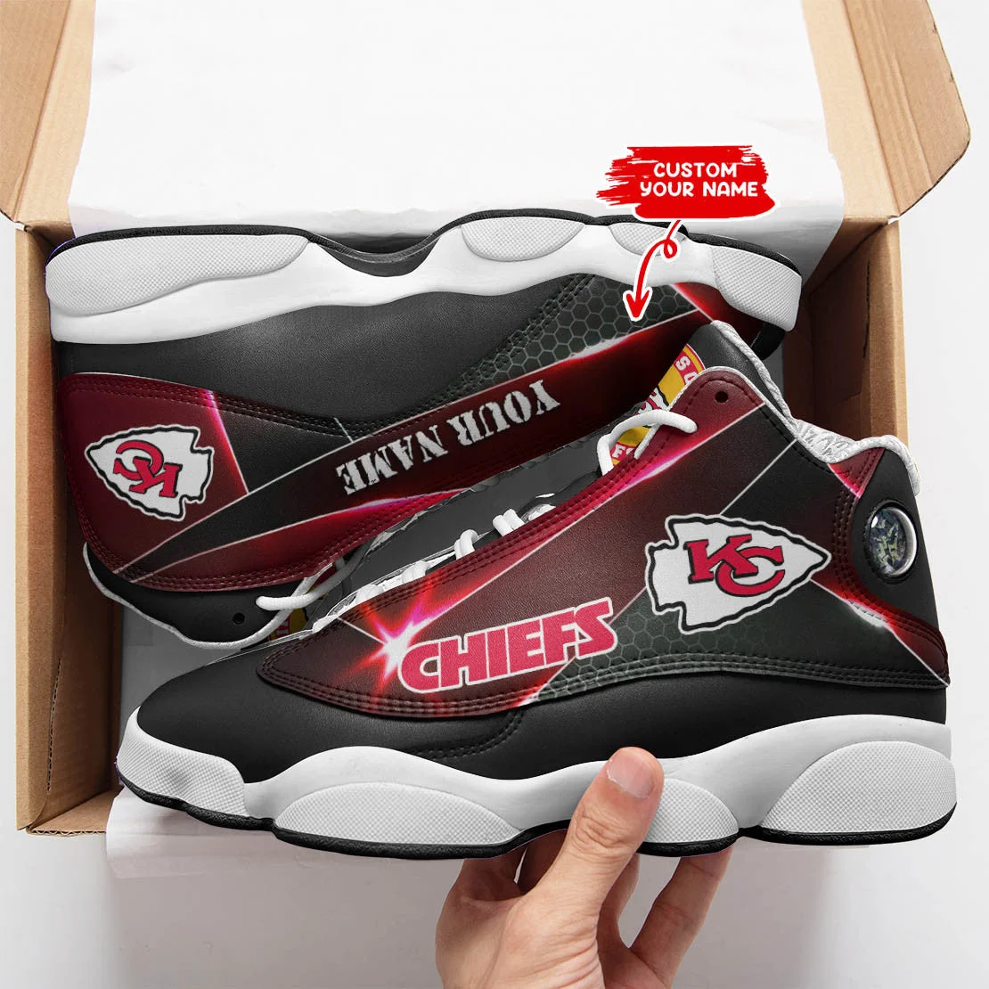 Kansas City Chiefs NFL AJ13 Sneakers Shoes For Men And Women 26