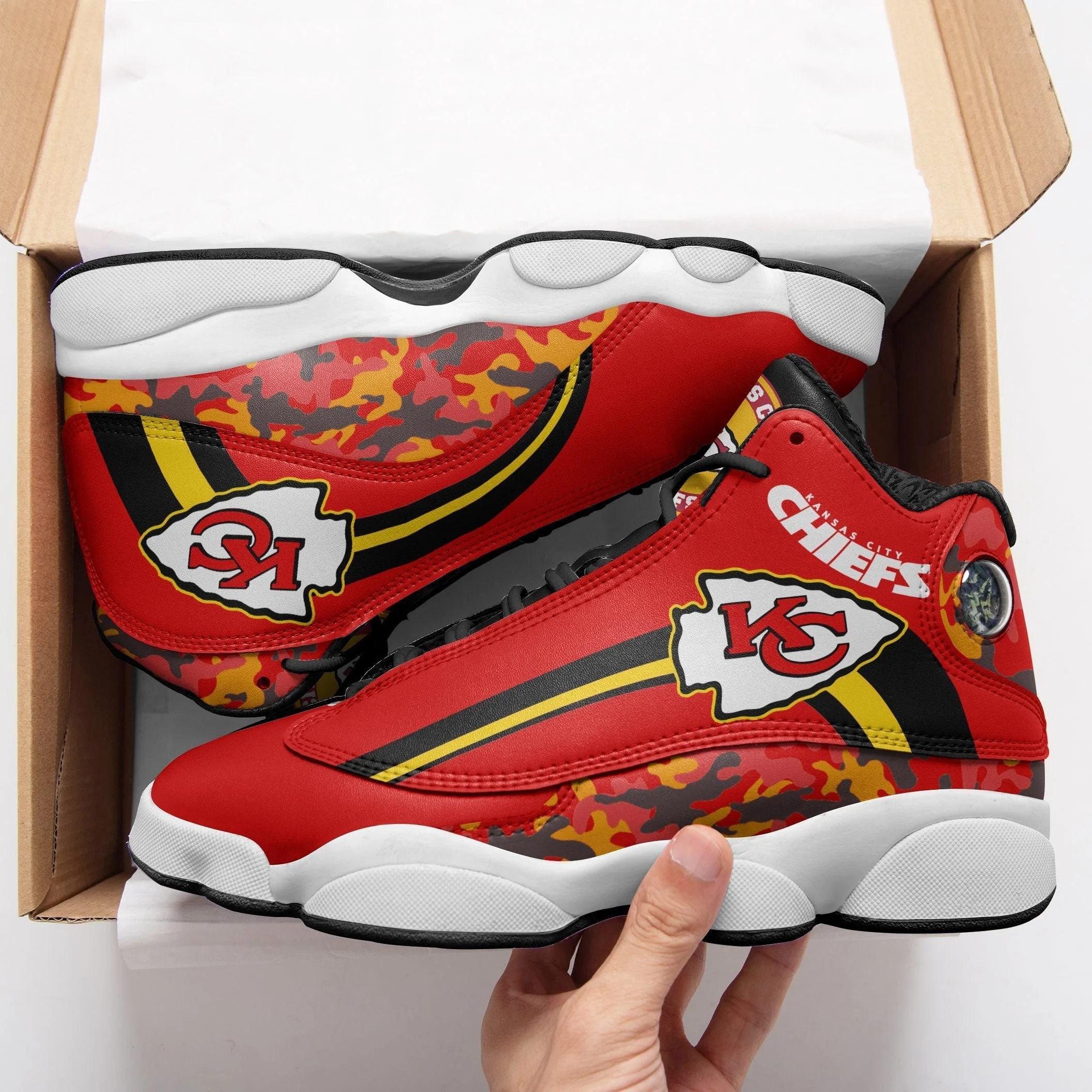 Kansas City Chiefs NFL AJ13 Sneakers Shoes For Men And Women 9