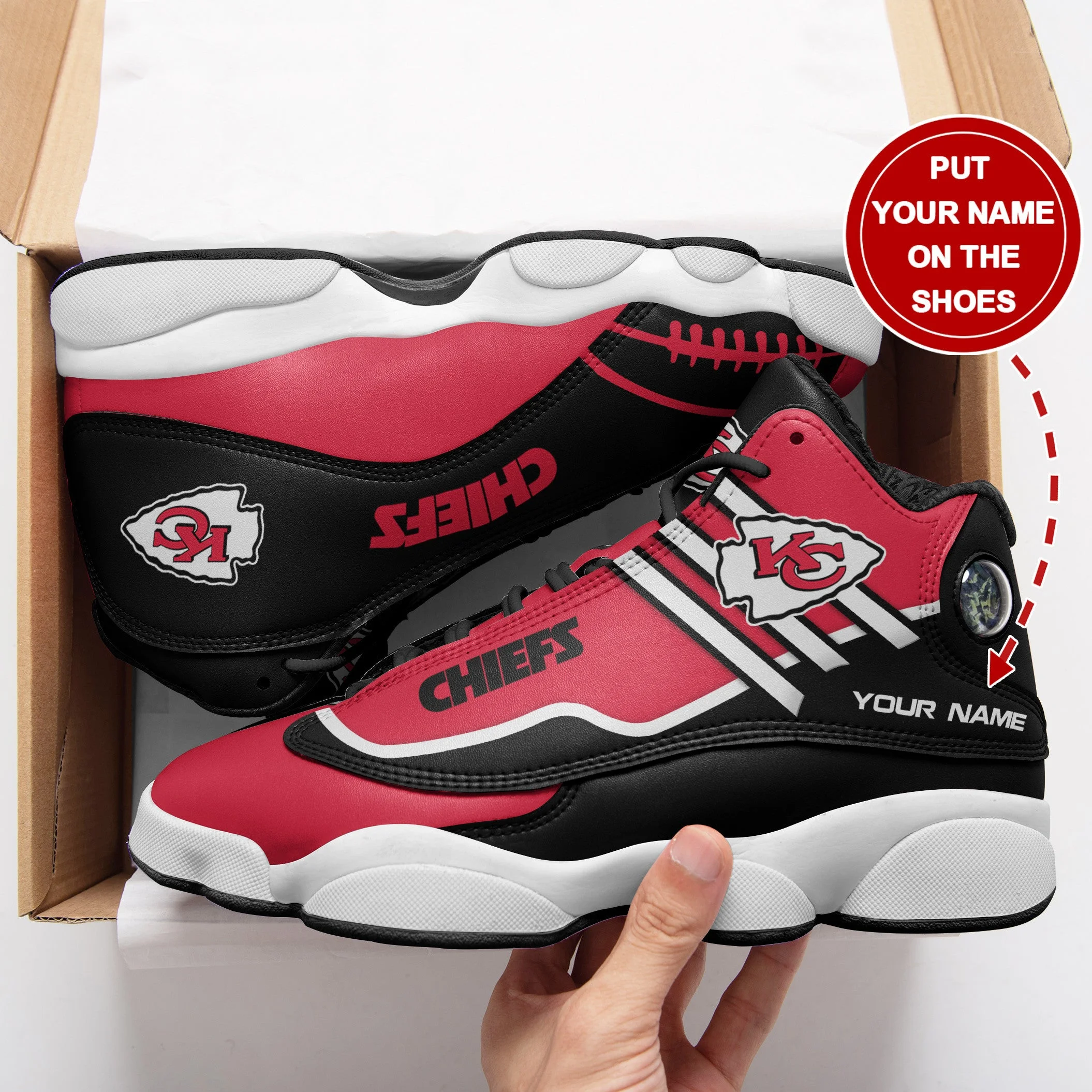 Kansas City Chiefs NFL AJ13 Sneakers Shoes For Men And Women 5