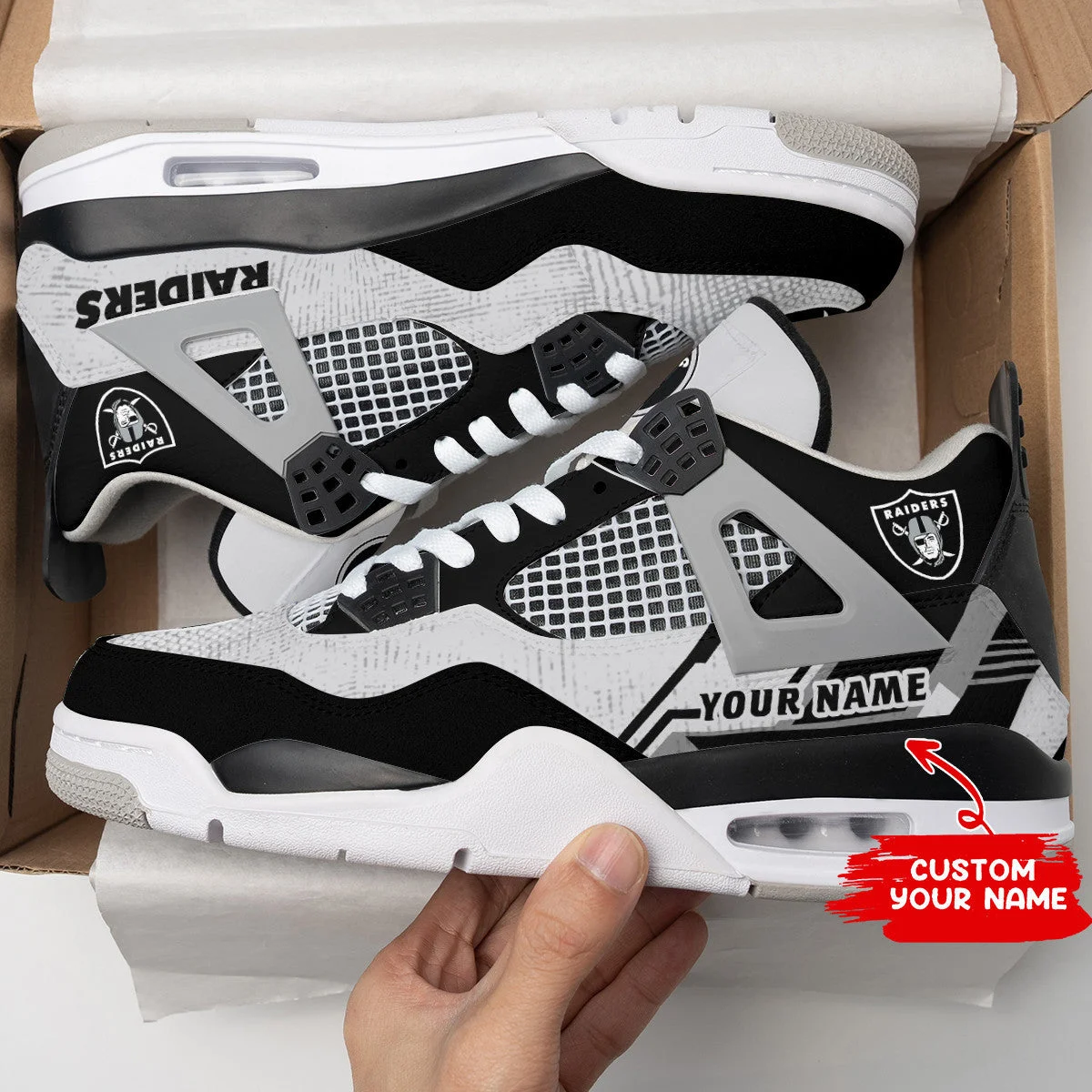 Las Vegas Raiders AJ4 Sneakers 11