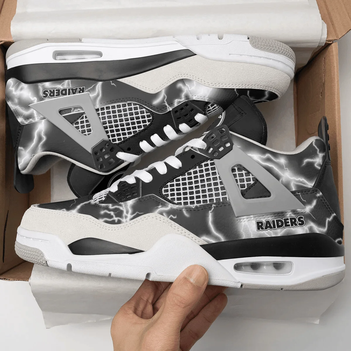 Las Vegas Raiders AJ4 Sneakers 14