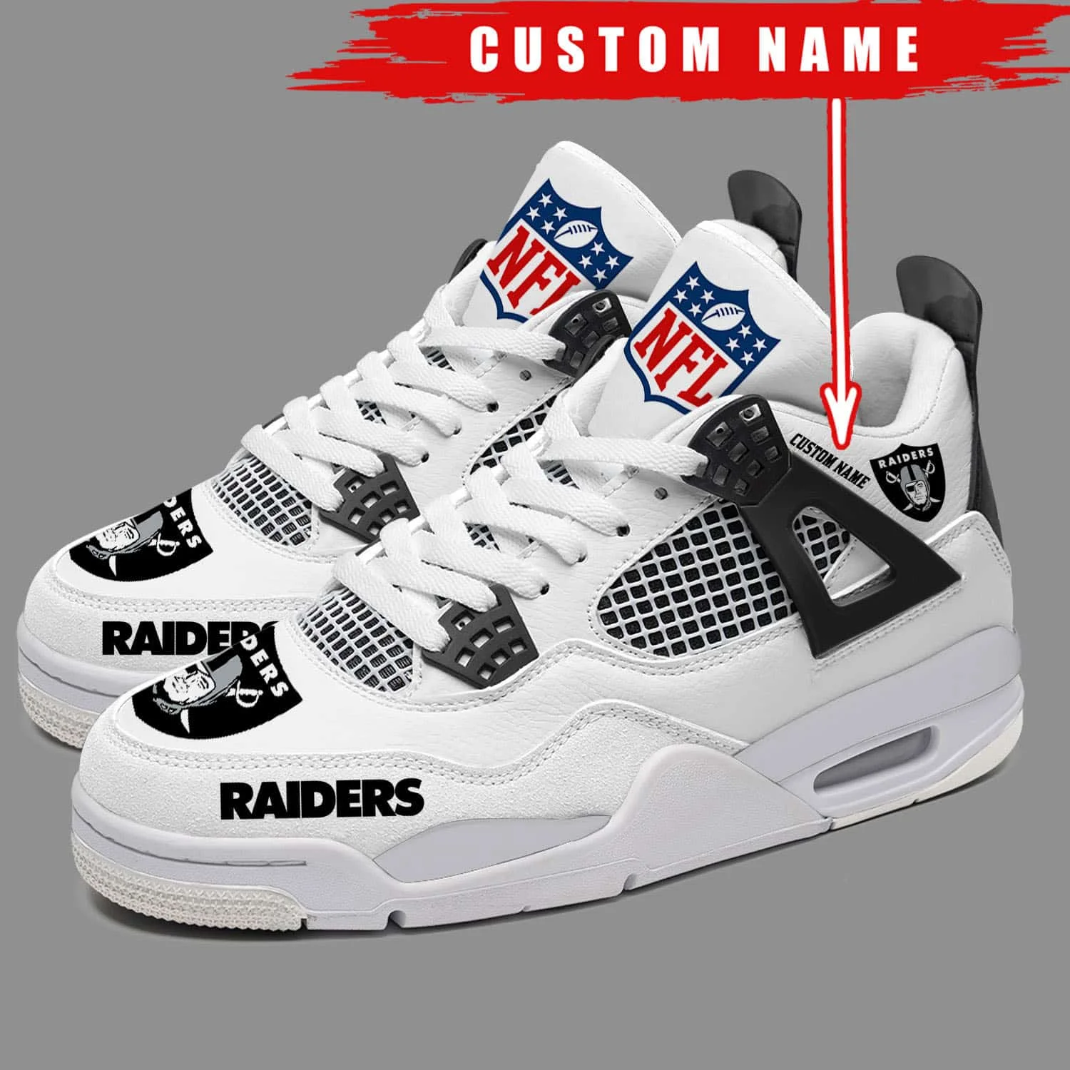 Las Vegas Raiders AJ4 Sneakers 16