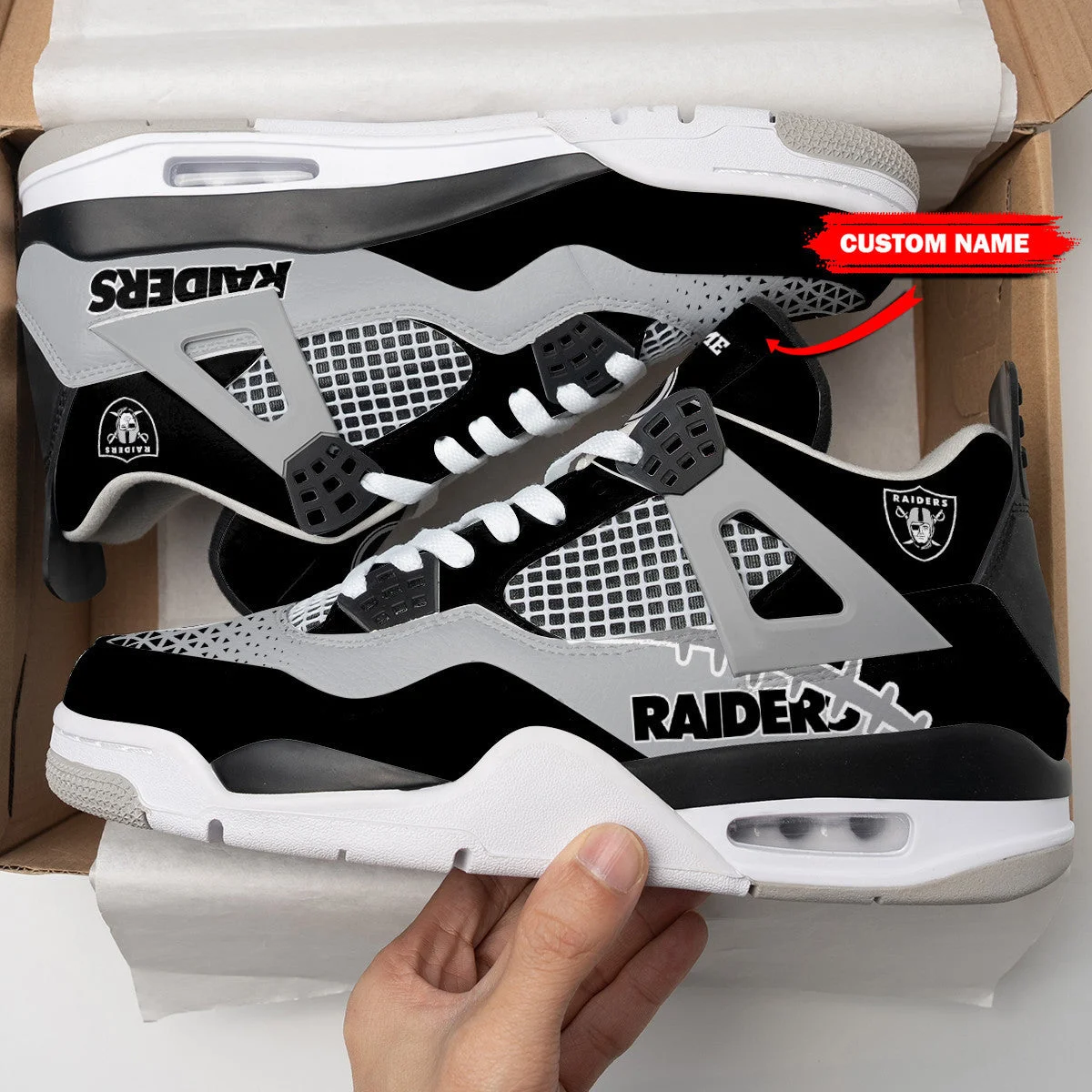 Las Vegas Raiders AJ4 Sneakers 17