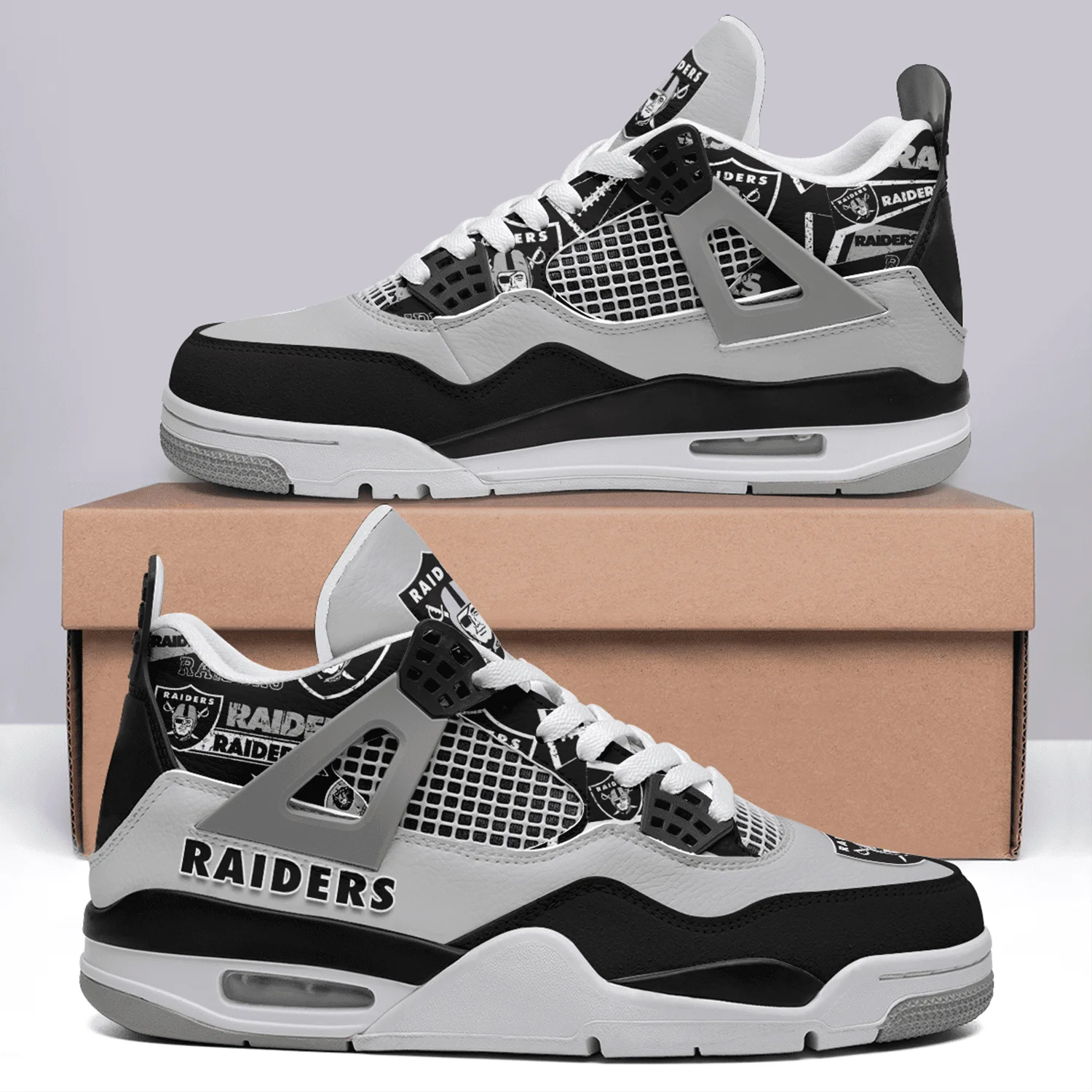 Las Vegas Raiders AJ4 Sneakers 19