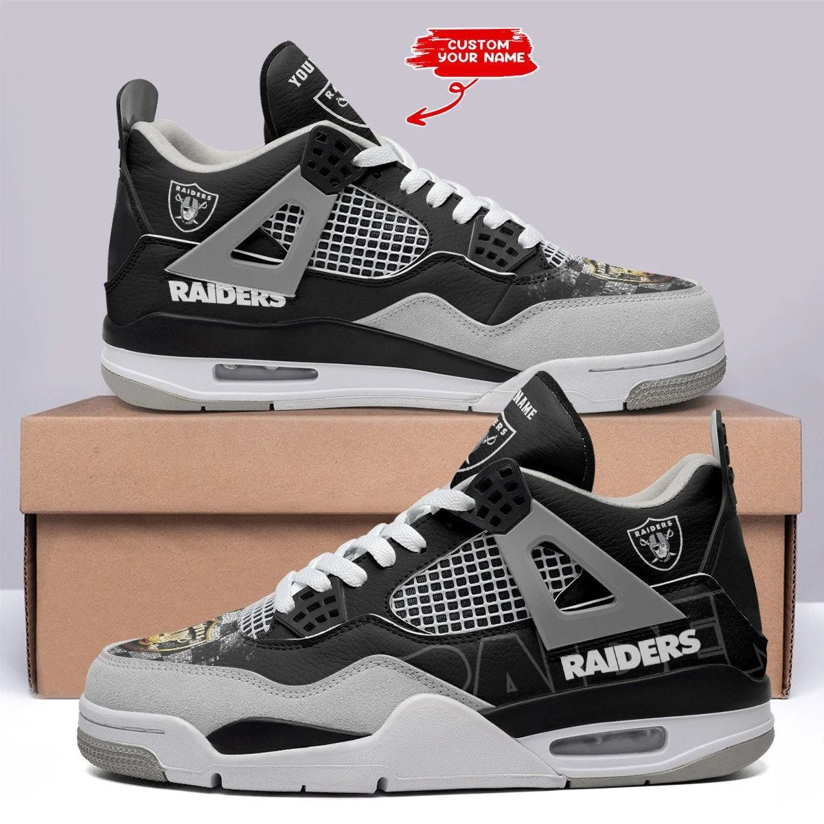 Las Vegas Raiders AJ4 Sneakers 21