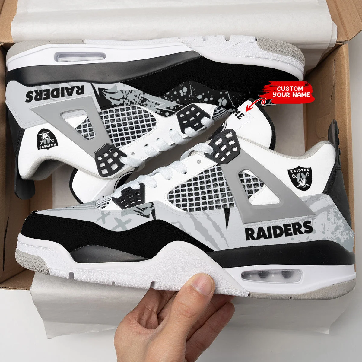 Las Vegas Raiders AJ4 Sneakers 22