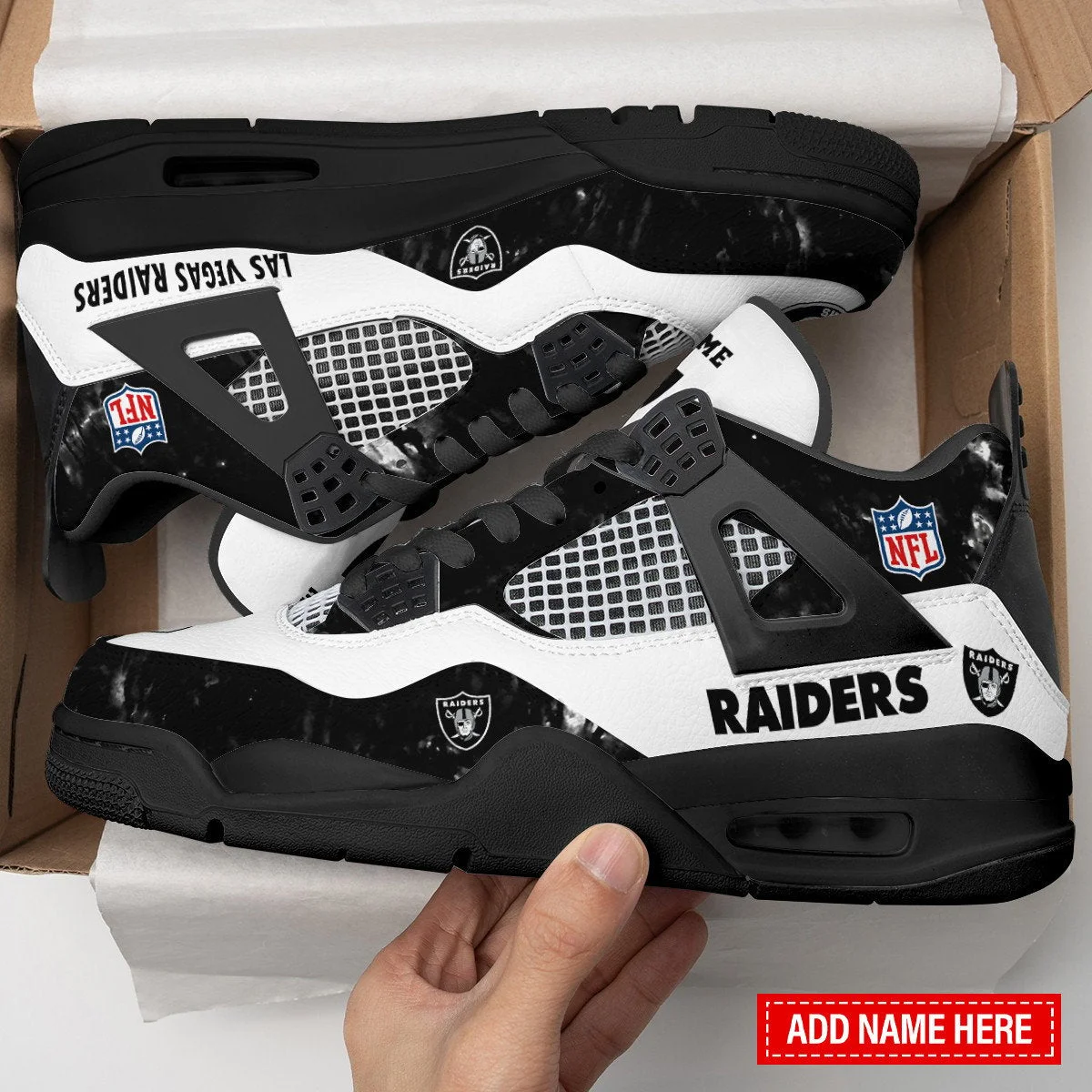 Las Vegas Raiders AJ4 Sneakers 27