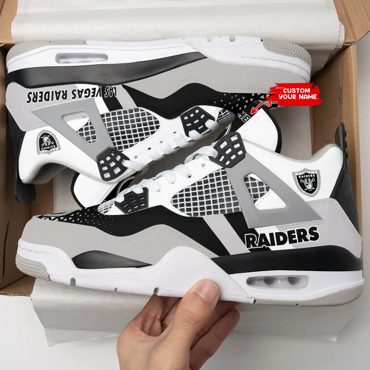 Las Vegas Raiders AJ4 Sneakers 28