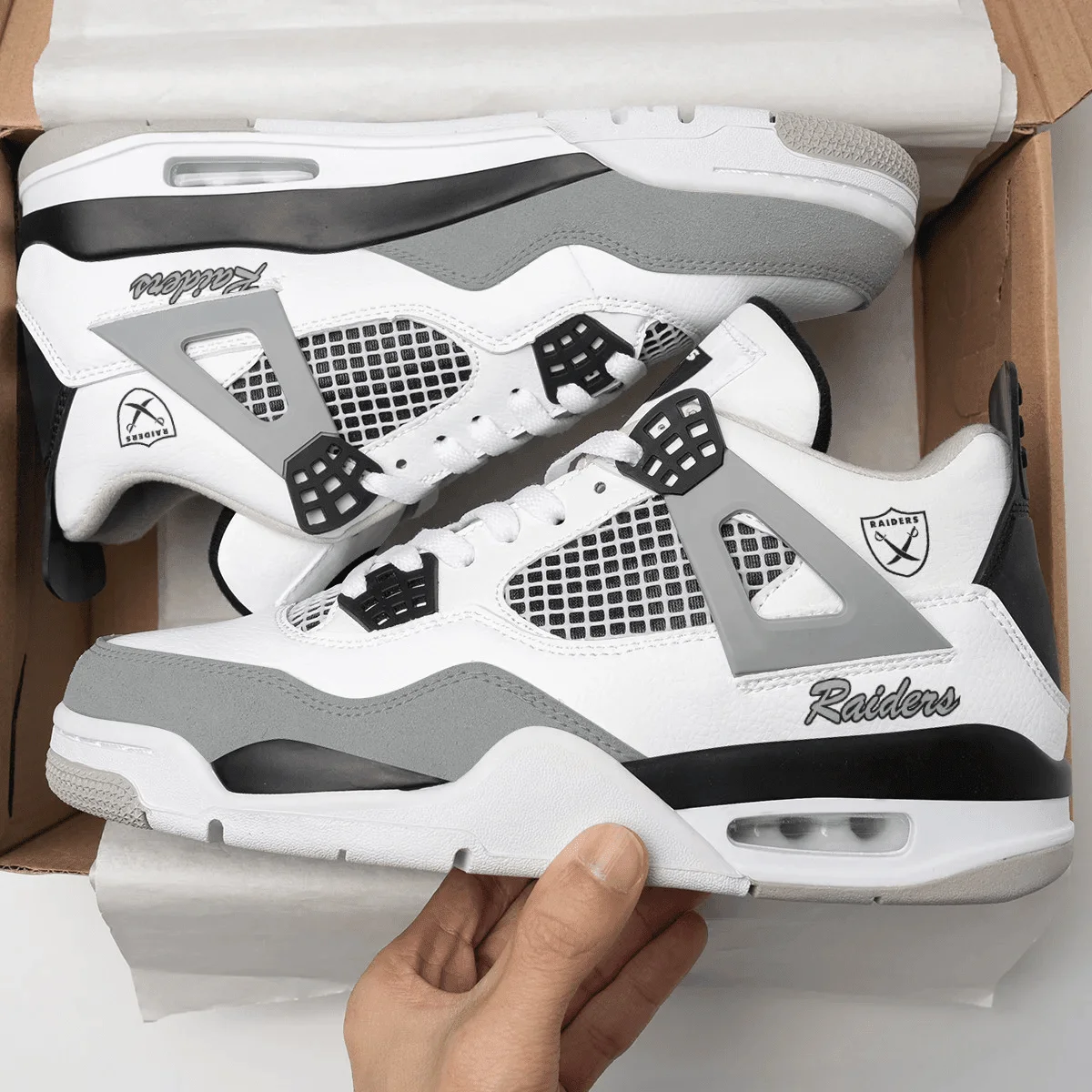 Las Vegas Raiders AJ4 Sneakers 2