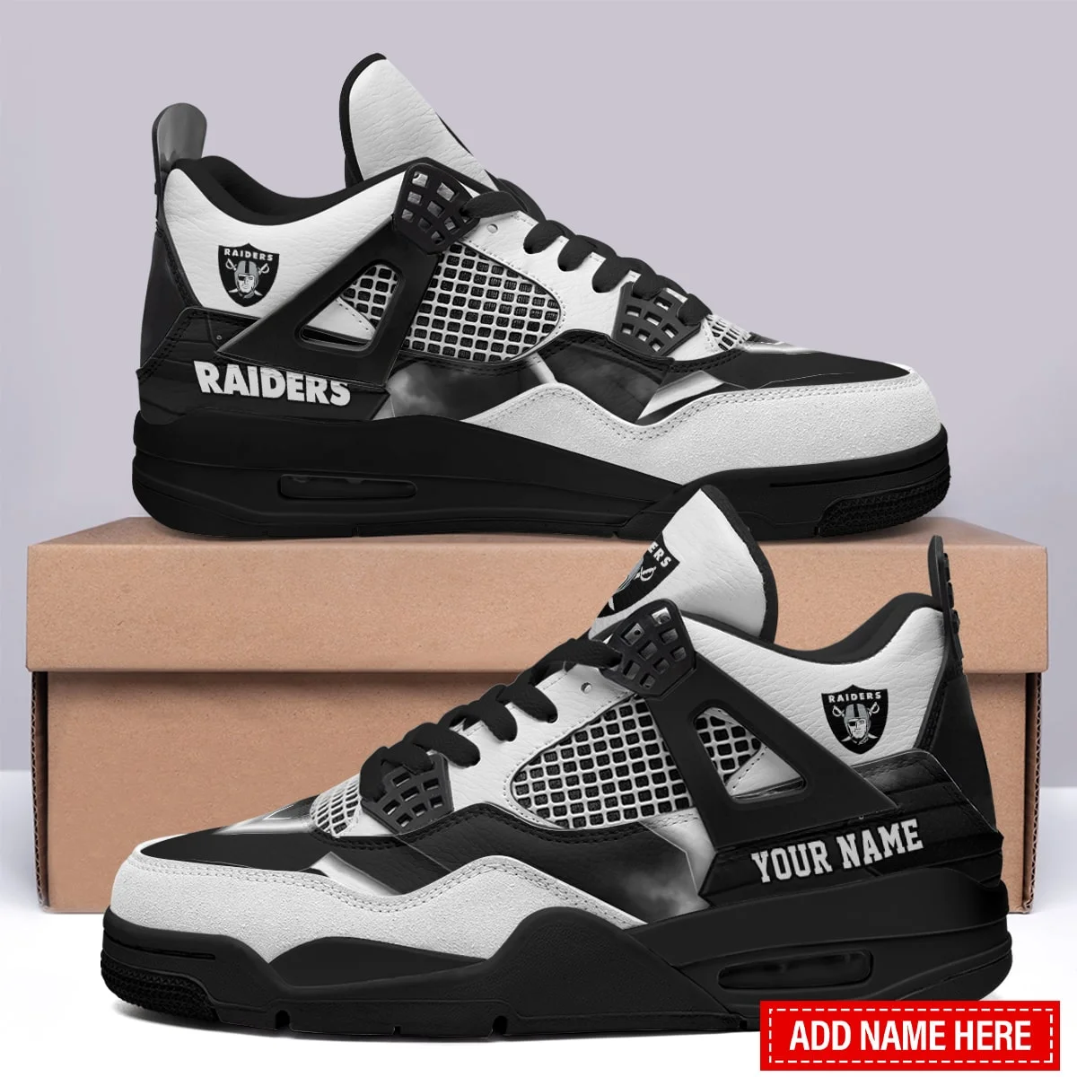 Las Vegas Raiders AJ4 Sneakers 30