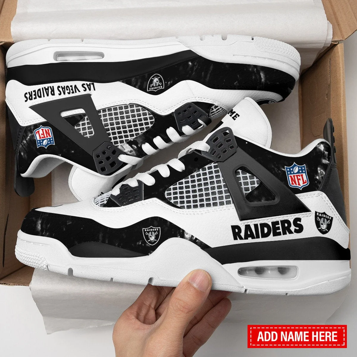 Las Vegas Raiders AJ4 Sneakers 5
