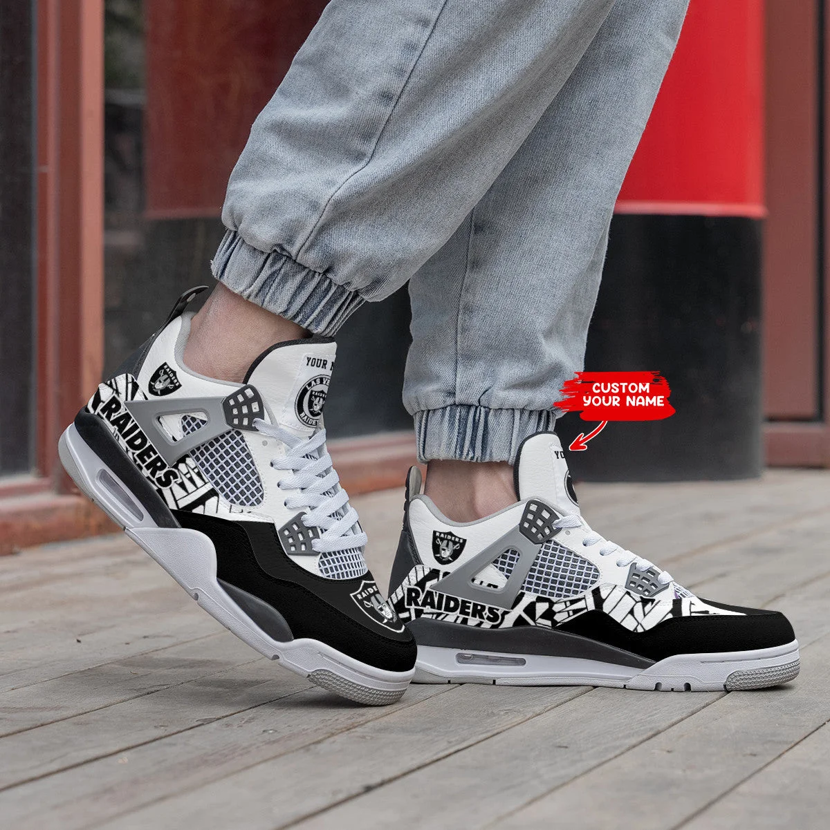 Las Vegas Raiders AJ4 Sneakers 6