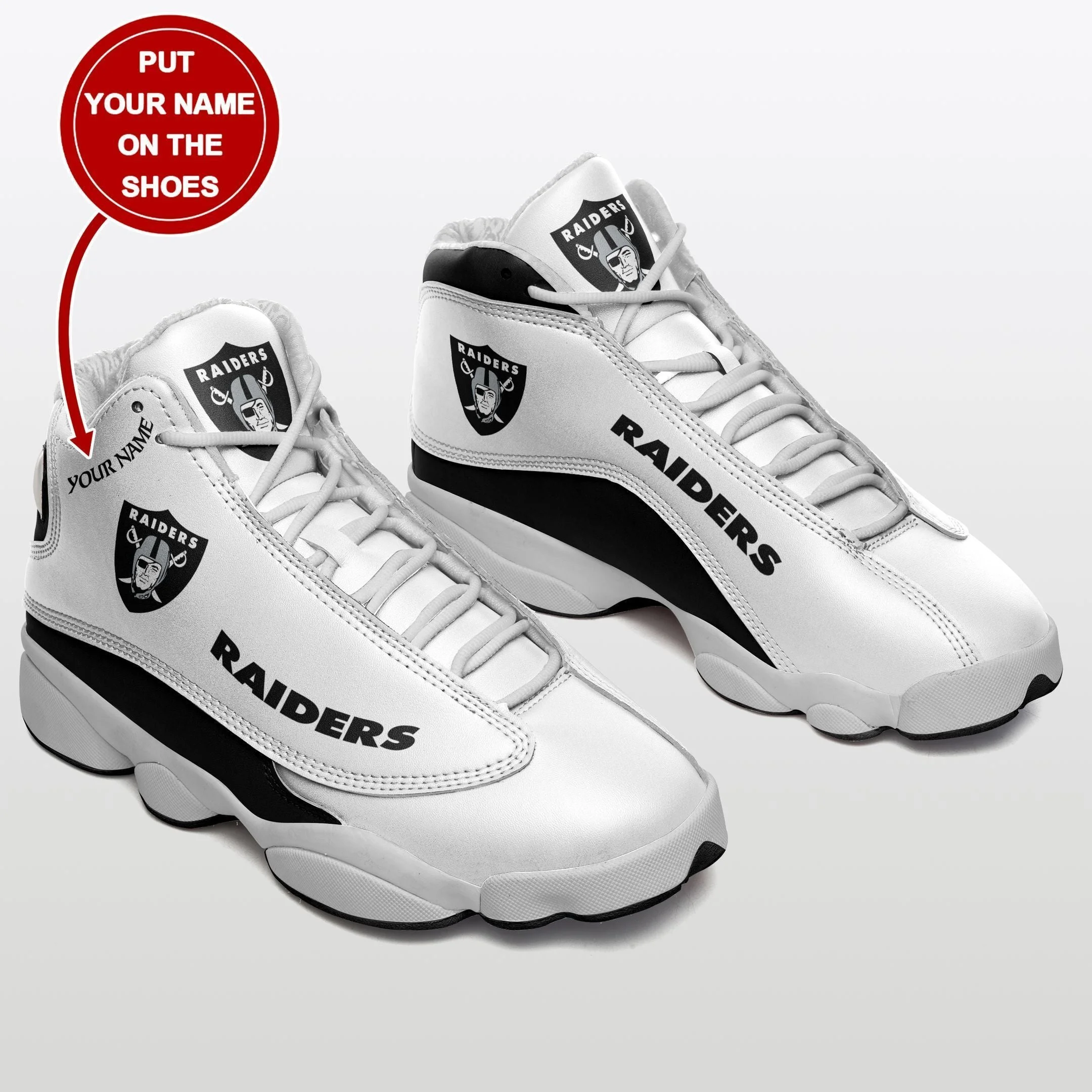 Las Vegas Raiders NFL AJ13 Sneakers Shoes For Men And Women 16