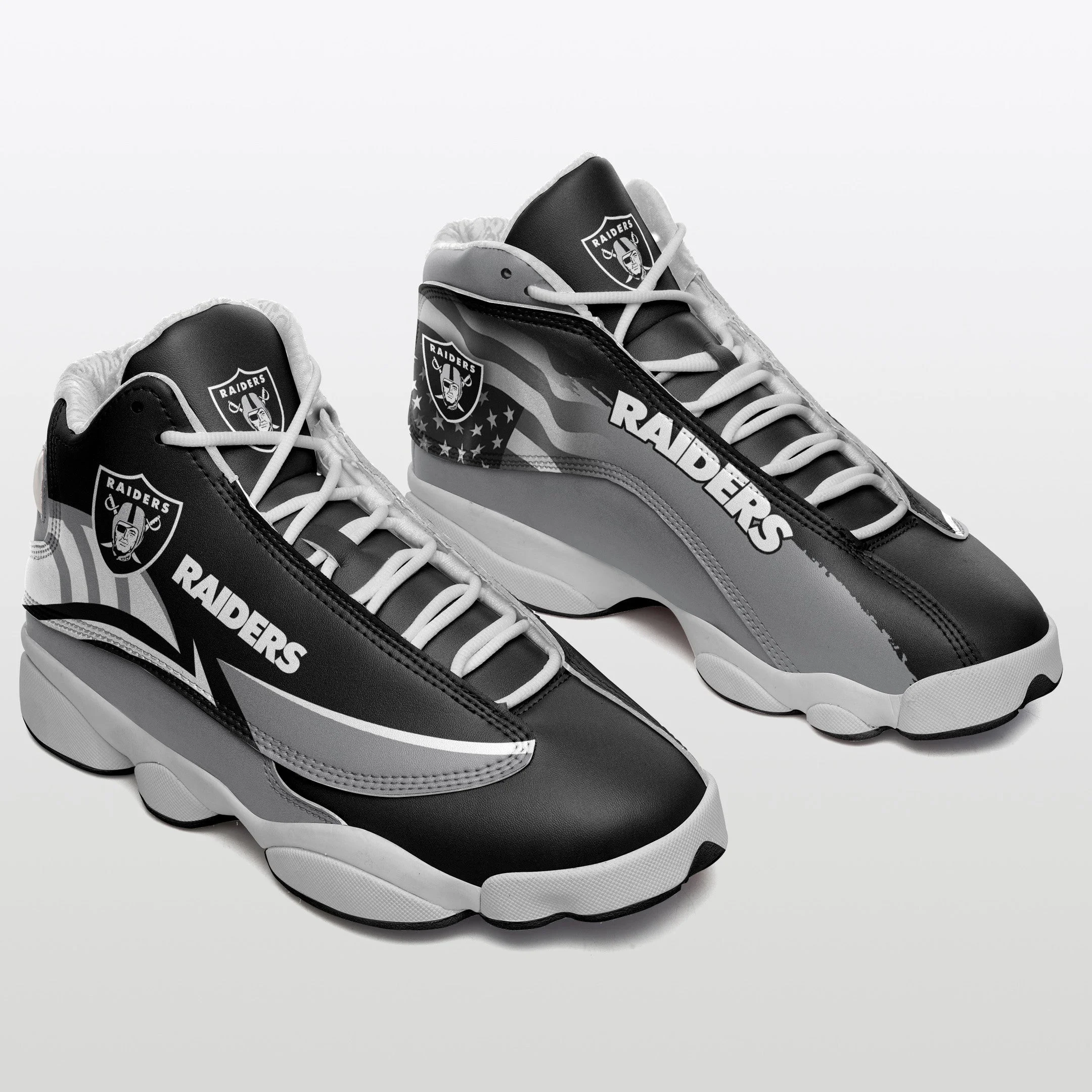 Las Vegas Raiders NFL AJ13 Sneakers Shoes For Men And Women 12