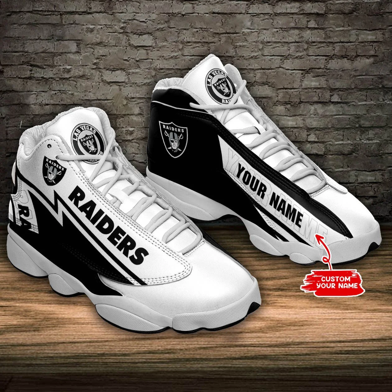 Las Vegas Raiders NFL AJ13 Sneakers Shoes For Men And Women 9
