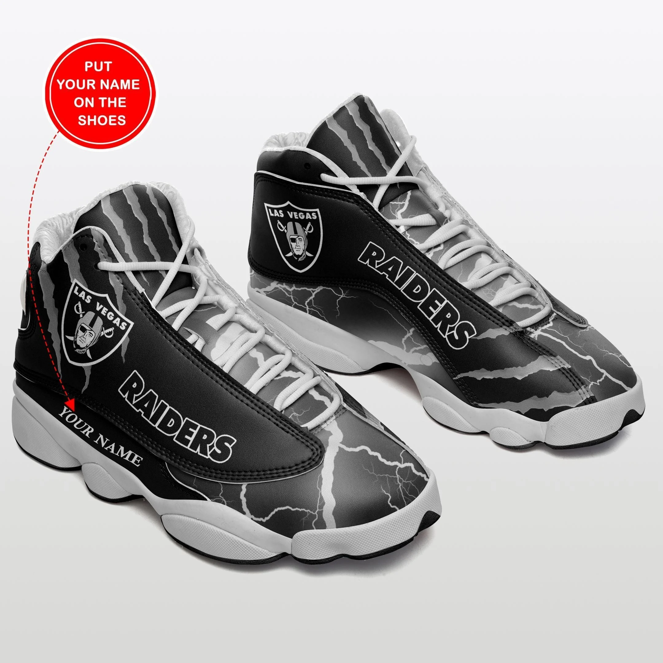 Las Vegas Raiders NFL AJ13 Sneakers Shoes For Men And Women 10