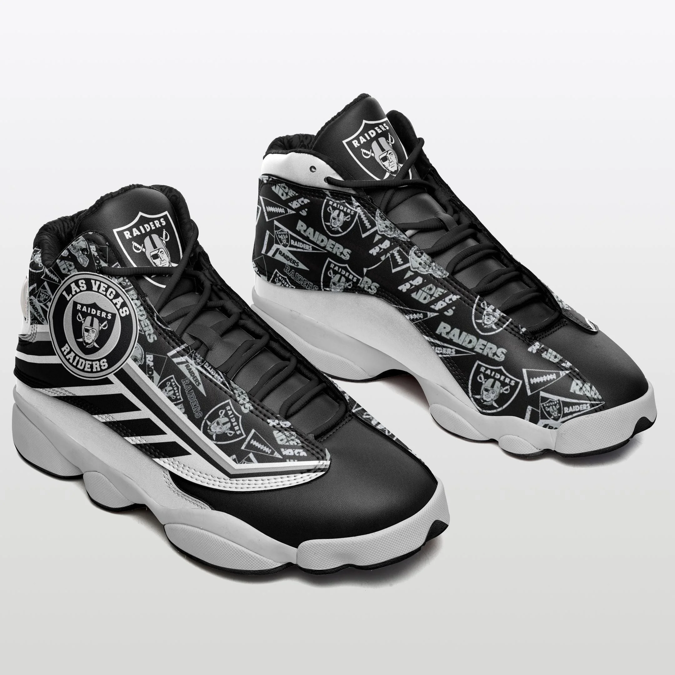 Las Vegas Raiders NFL AJ13 Sneakers Shoes For Men And Women 30