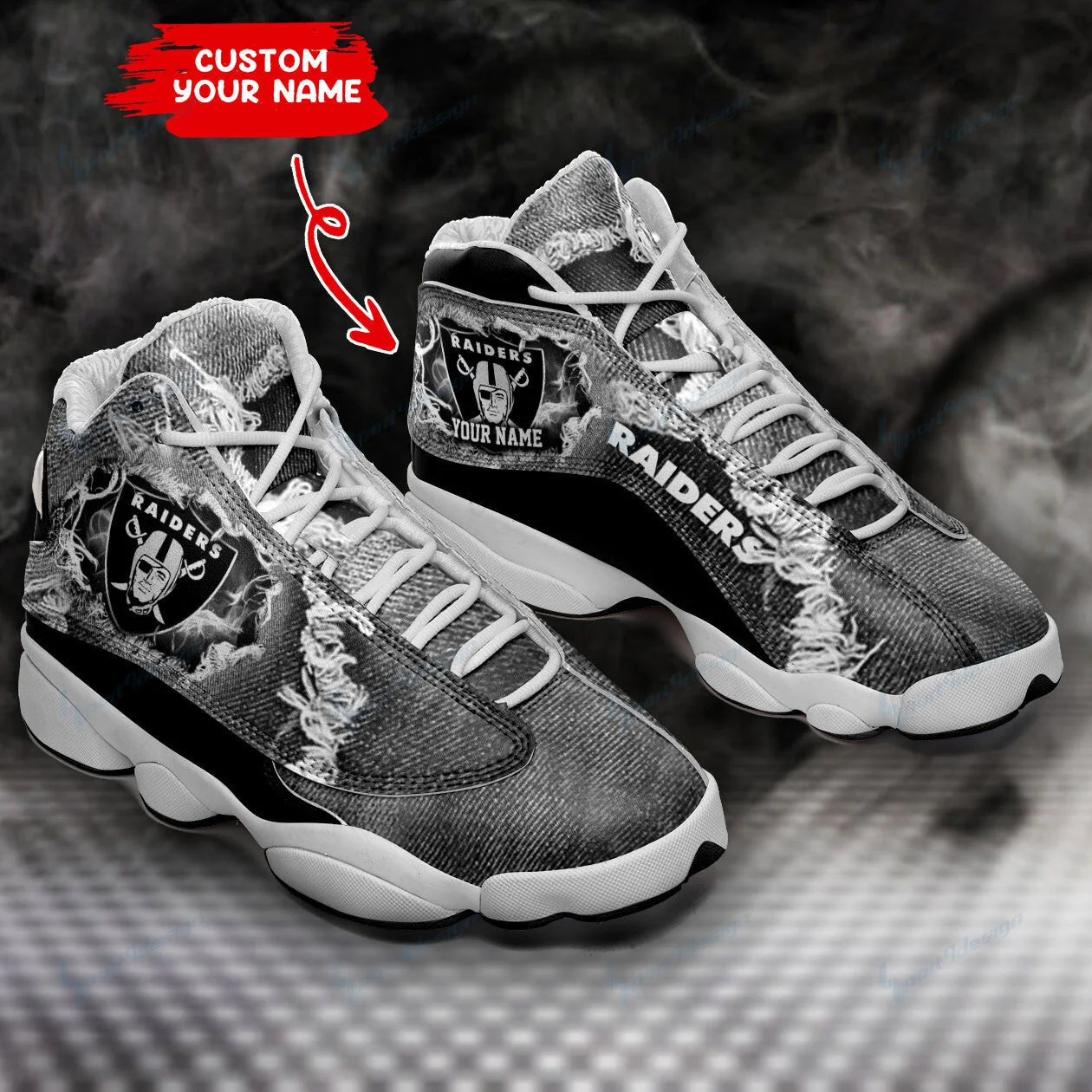 Las Vegas Raiders NFL AJ13 Sneakers Shoes For Men And Women