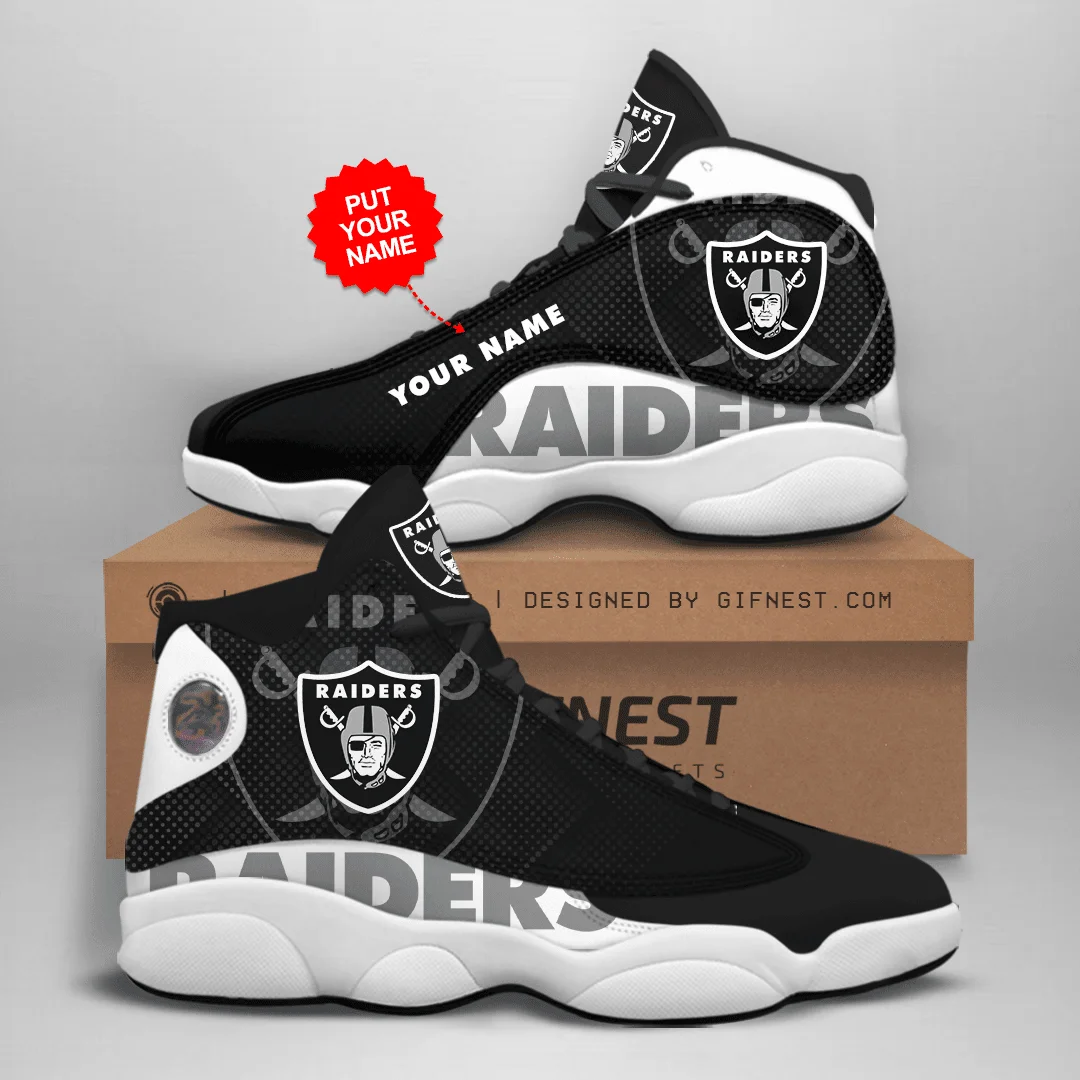 Las Vegas Raiders NFL AJ13 Sneakers Shoes For Men And Women 17