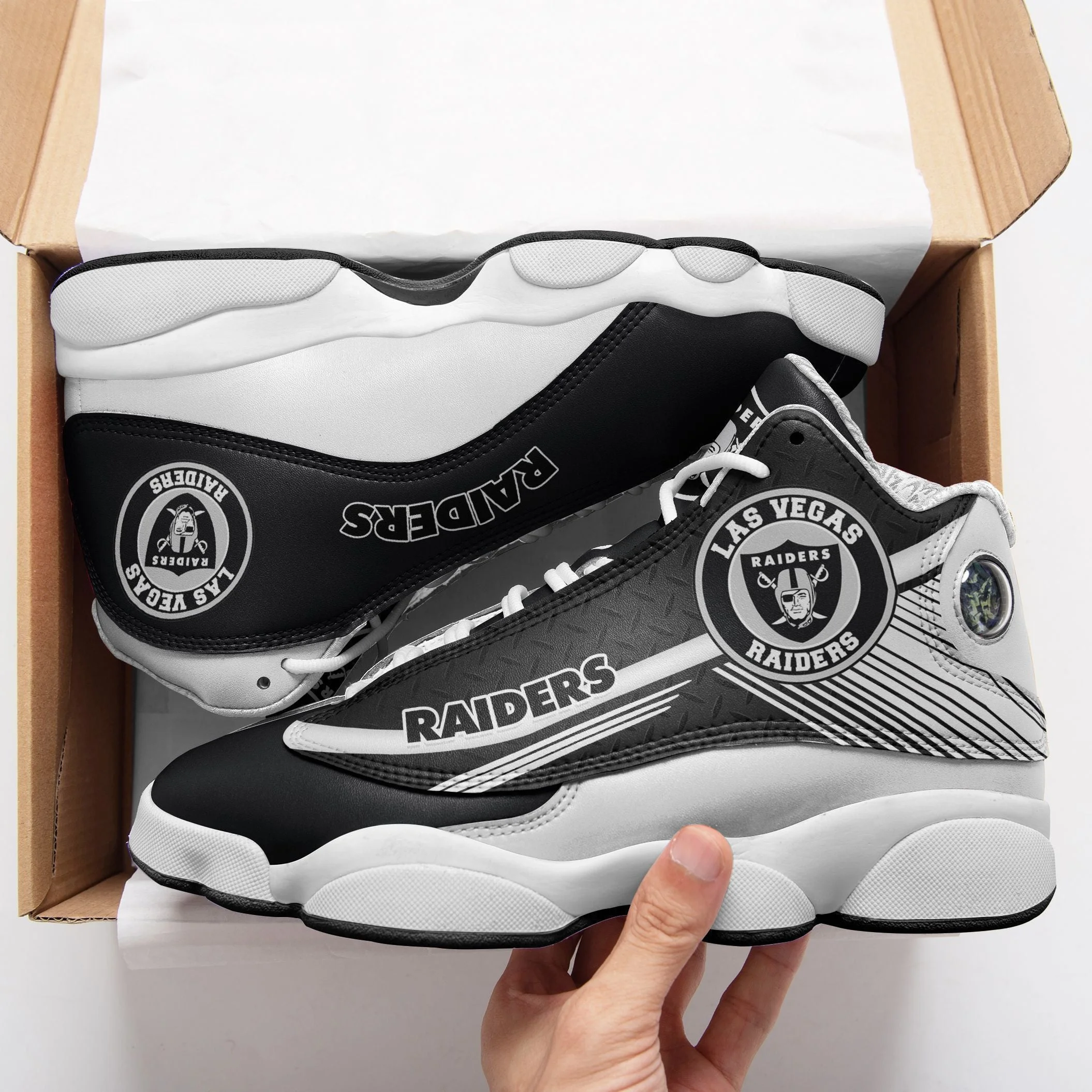 Las Vegas Raiders NFL AJ13 Sneakers Shoes For Men And Women 31