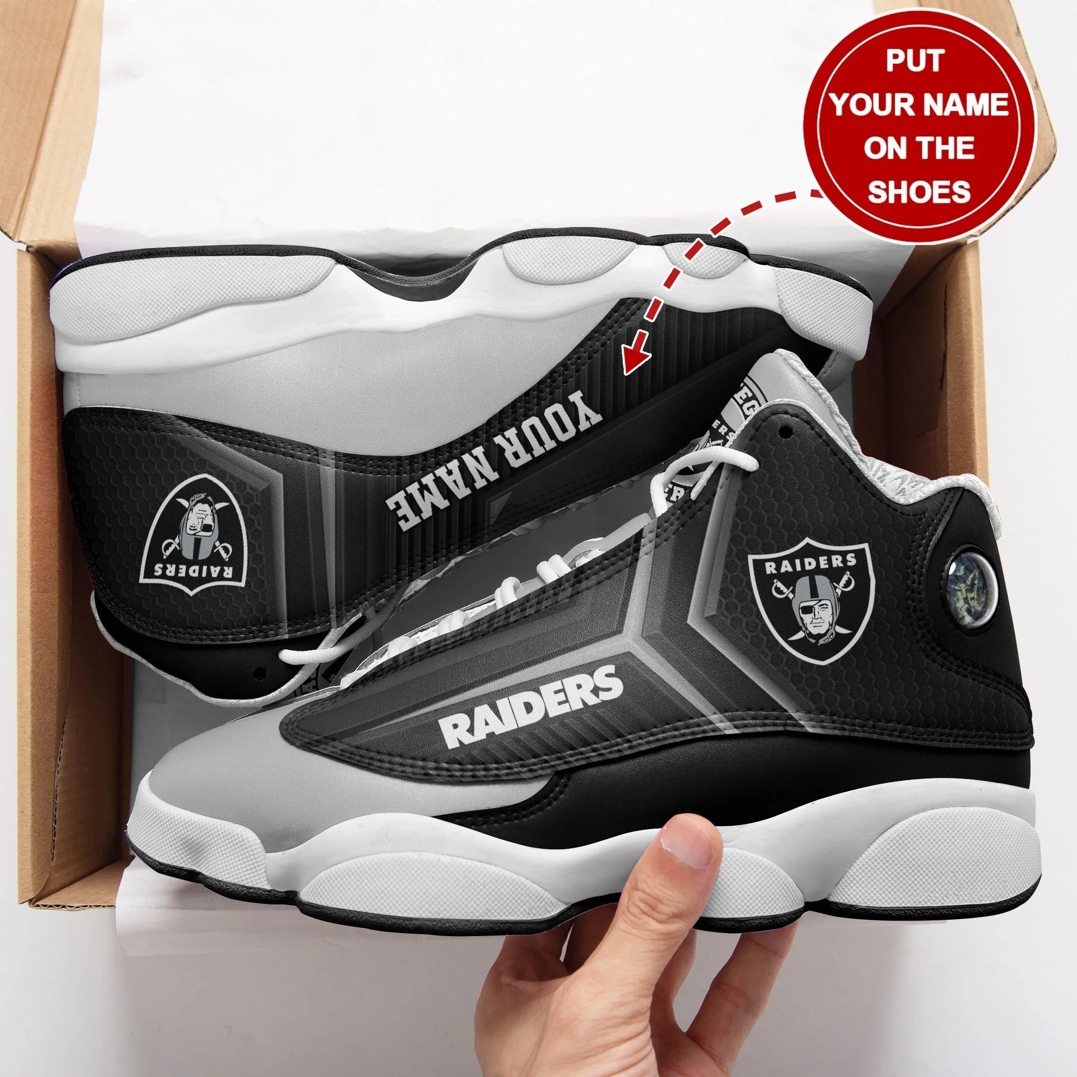 Las Vegas Raiders NFL AJ13 Sneakers Shoes For Men And Women 6