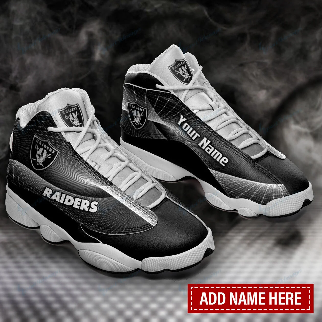 Las Vegas Raiders NFL AJ13 Sneakers Shoes For Men And Women 22