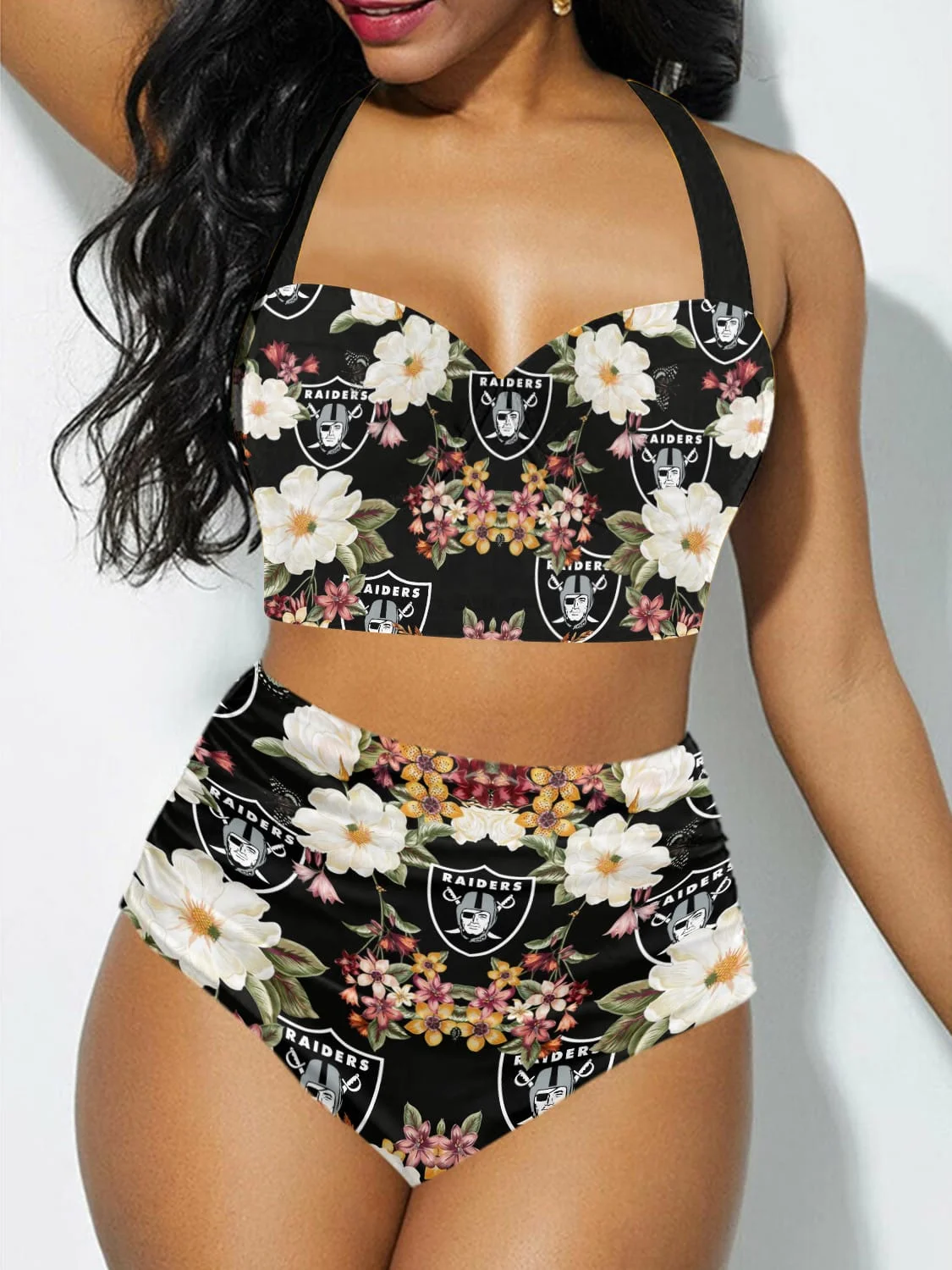 Las Vegas Raiders Sexy Print Bikini Swimsuit St4072