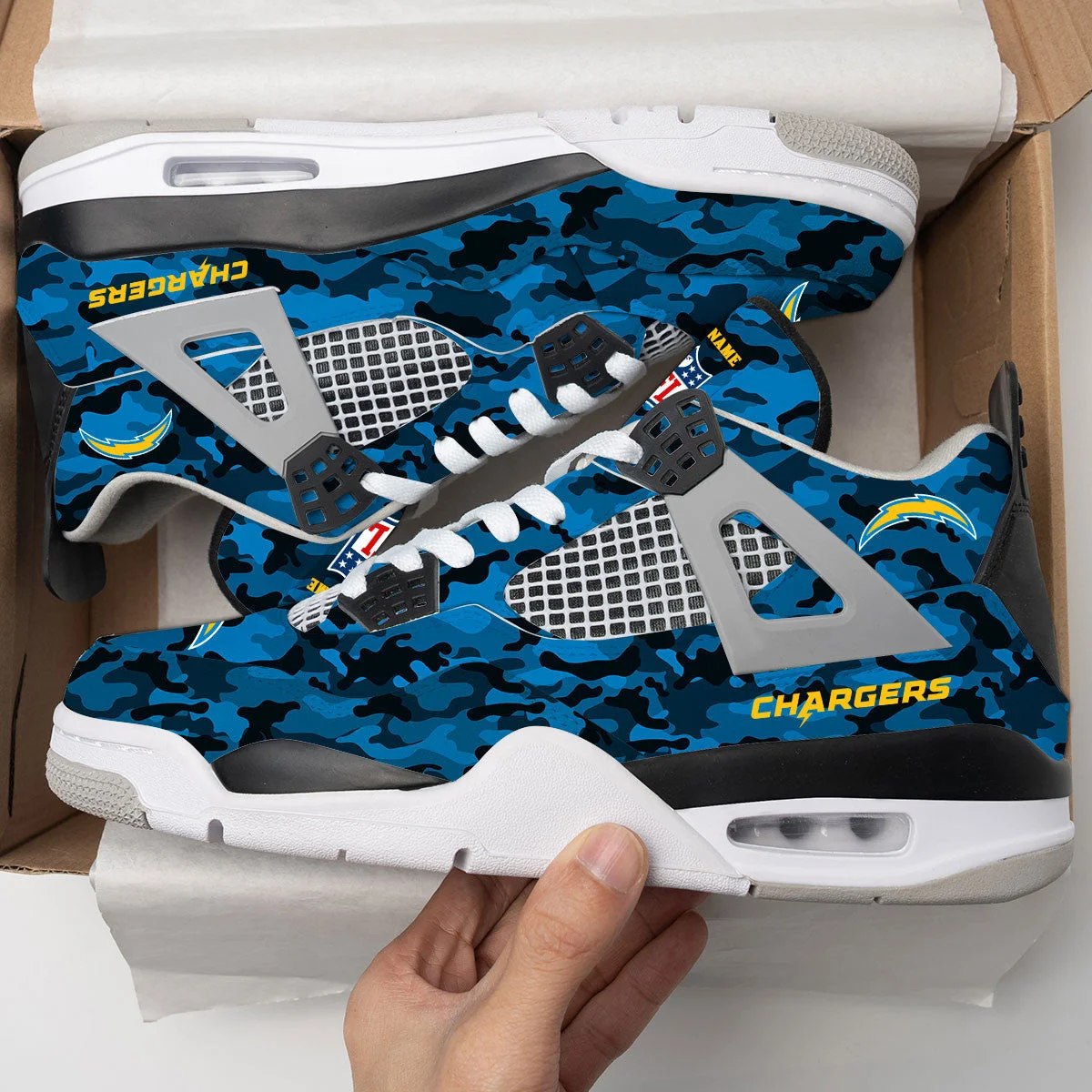Los Angeles Chargers AJ4 Sneakers 2