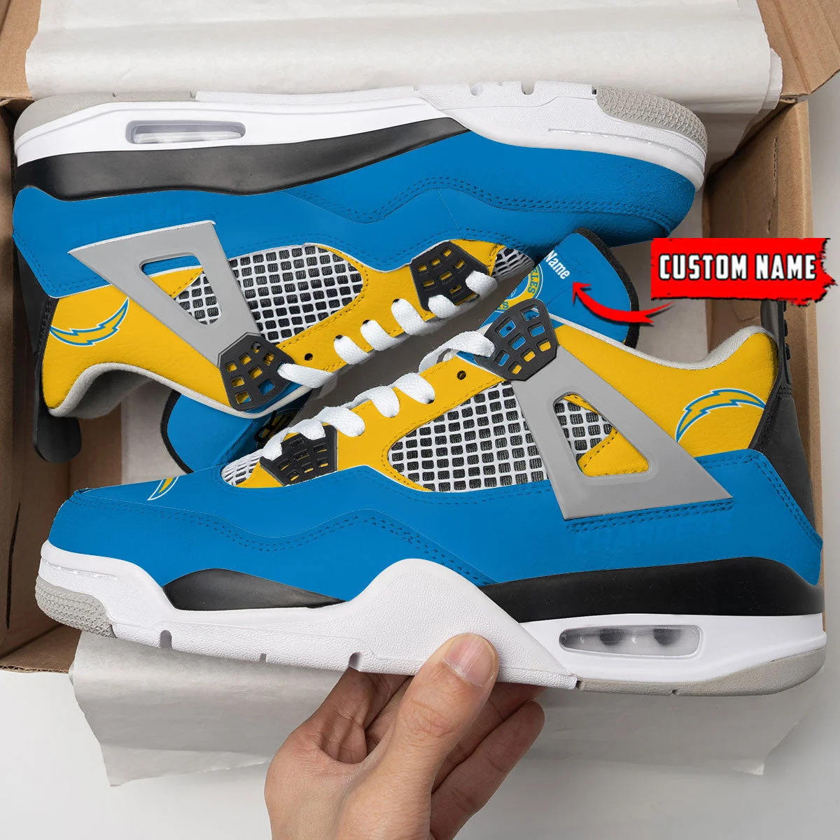Los Angeles Chargers AJ4 Sneakers 5