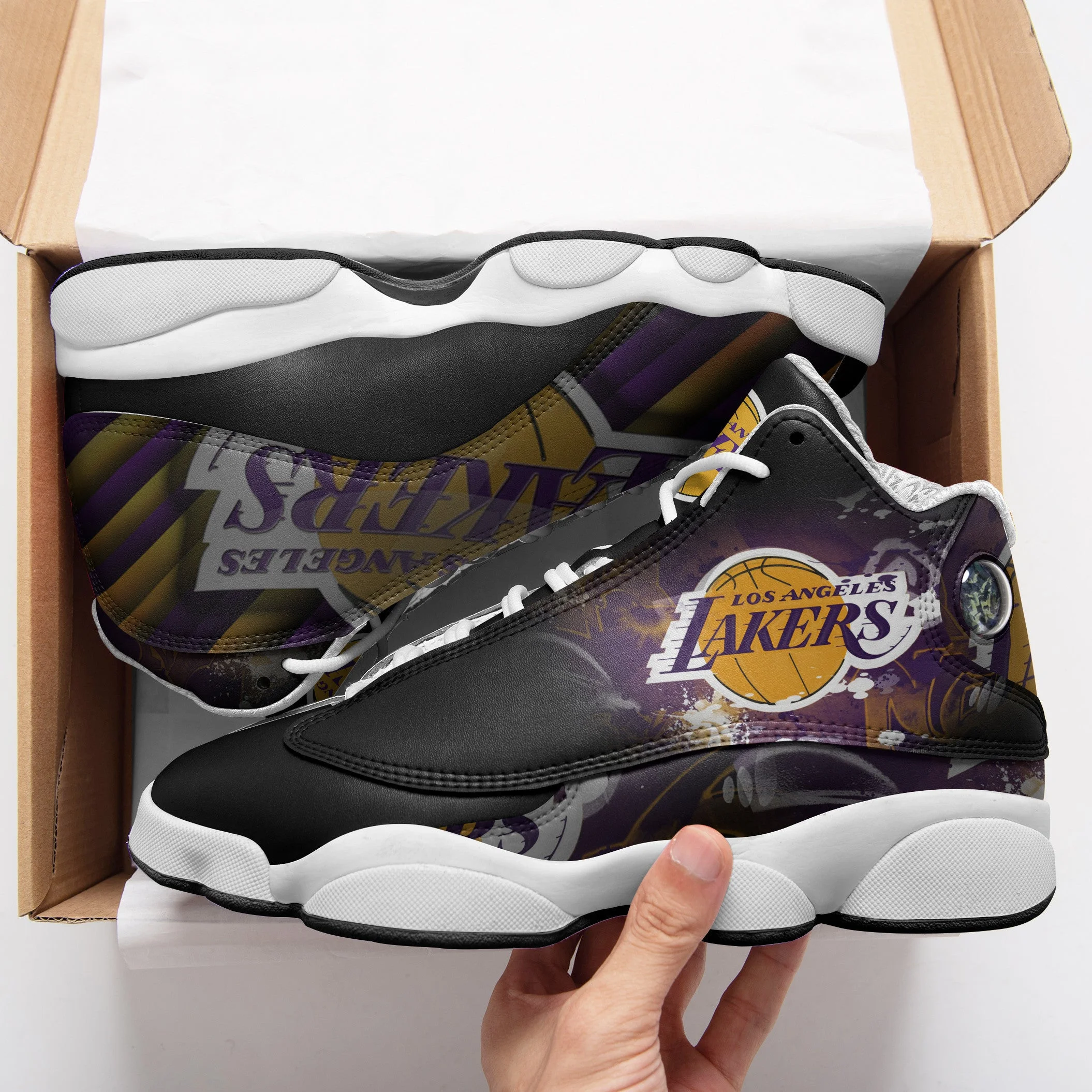 Los Angeles Lakers NFL AJ13 Sneakers Shoes For Men And Women 34