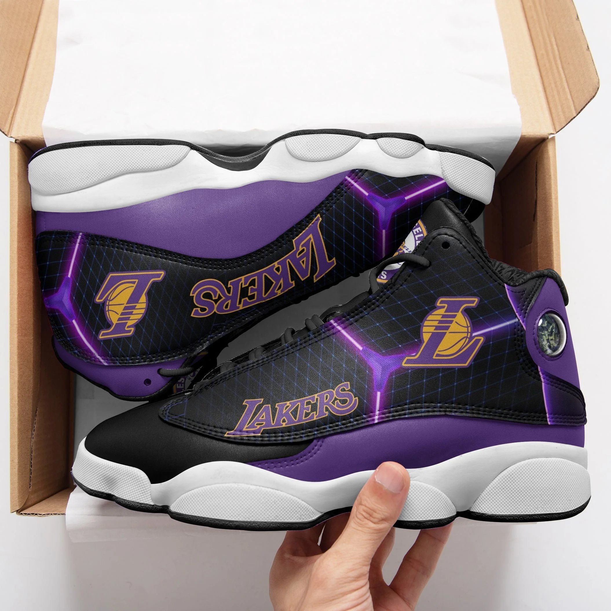 Los Angeles Lakers NFL AJ13 Sneakers Shoes For Men And Women 33
