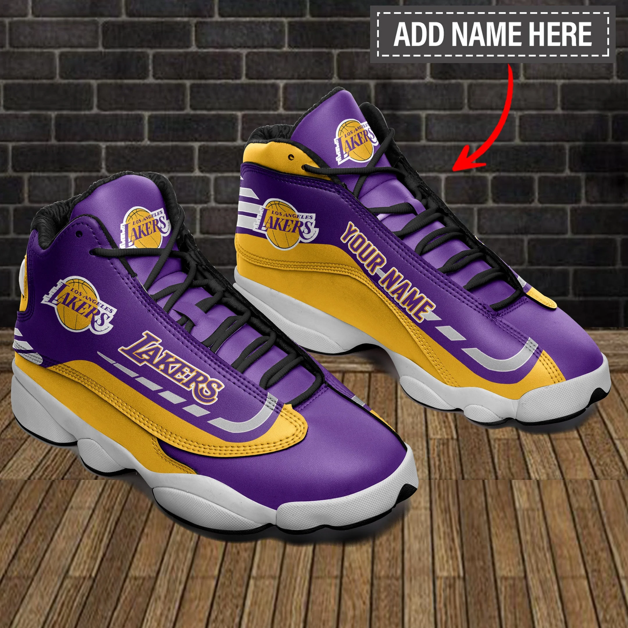 Los Angeles Lakers NFL AJ13 Sneakers Shoes For Men And Women 28