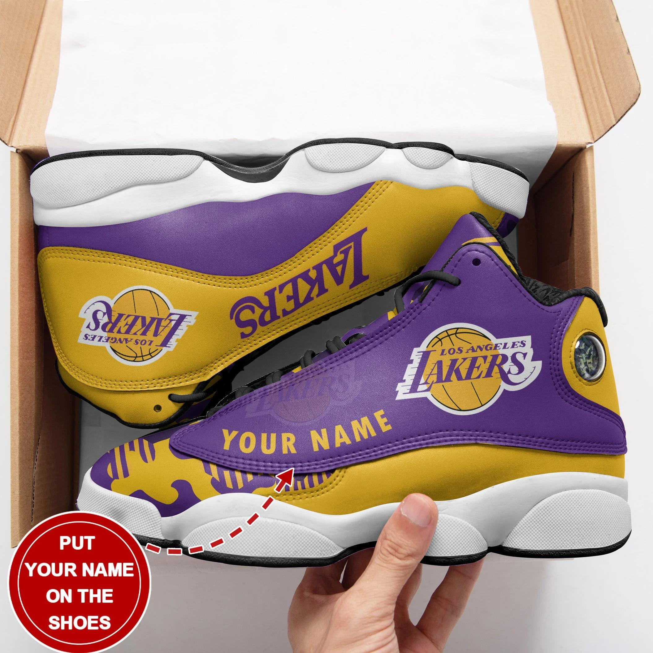 Los Angeles Lakers NFL AJ13 Sneakers Shoes For Men And Women 37