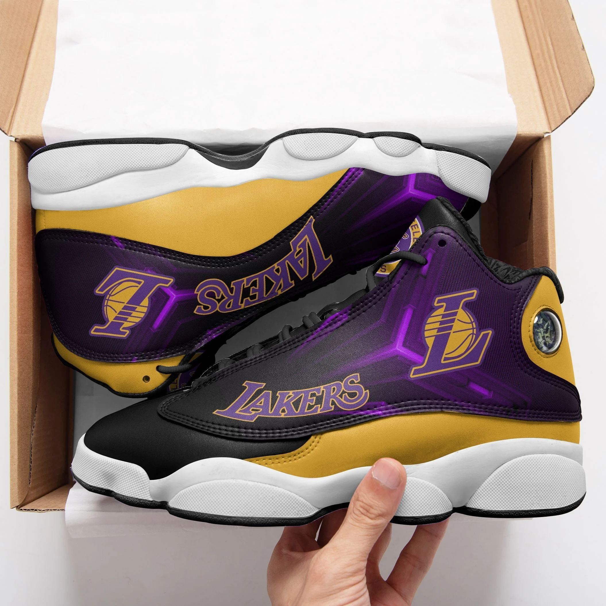 Los Angeles Lakers NFL AJ13 Sneakers Shoes For Men And Women 20