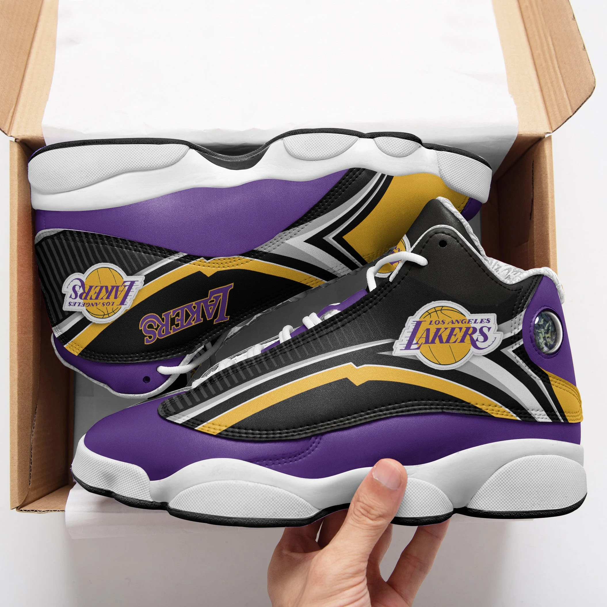 Los Angeles Lakers NFL AJ13 Sneakers Shoes For Men And Women 8