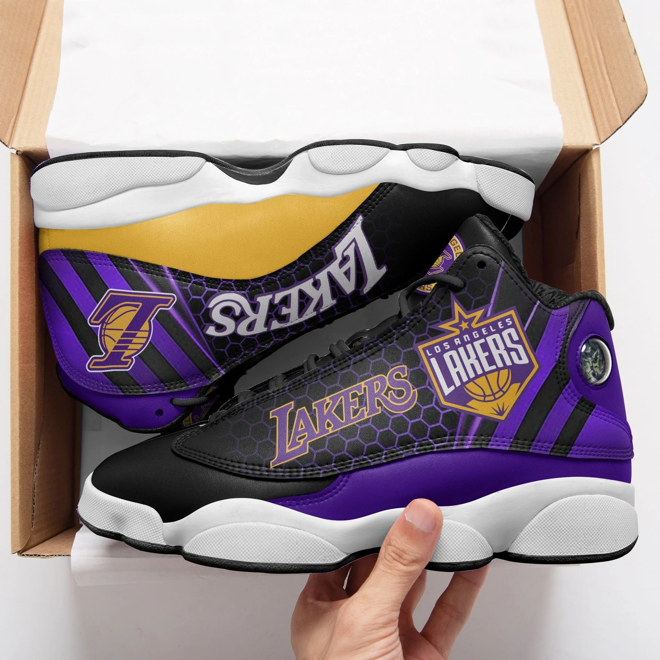 Los Angeles Lakers NFL AJ13 Sneakers Shoes For Men And Women 11