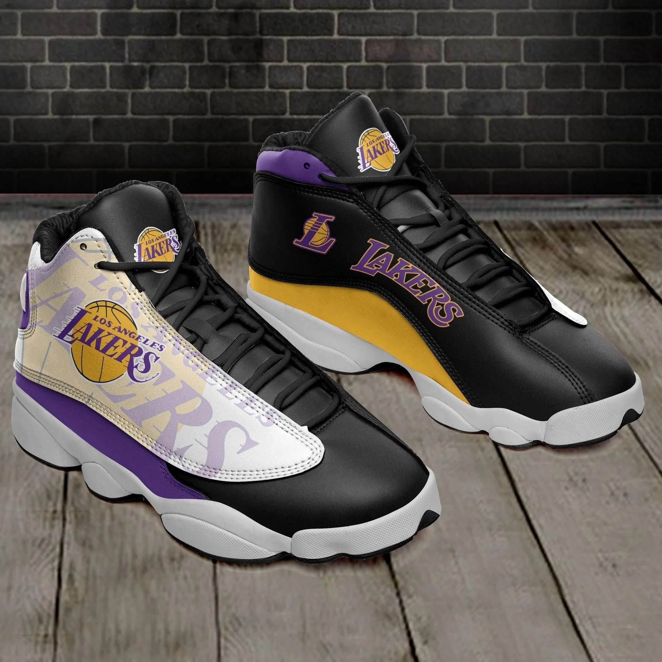 Los Angeles Lakers NFL AJ13 Sneakers Shoes For Men And Women 12