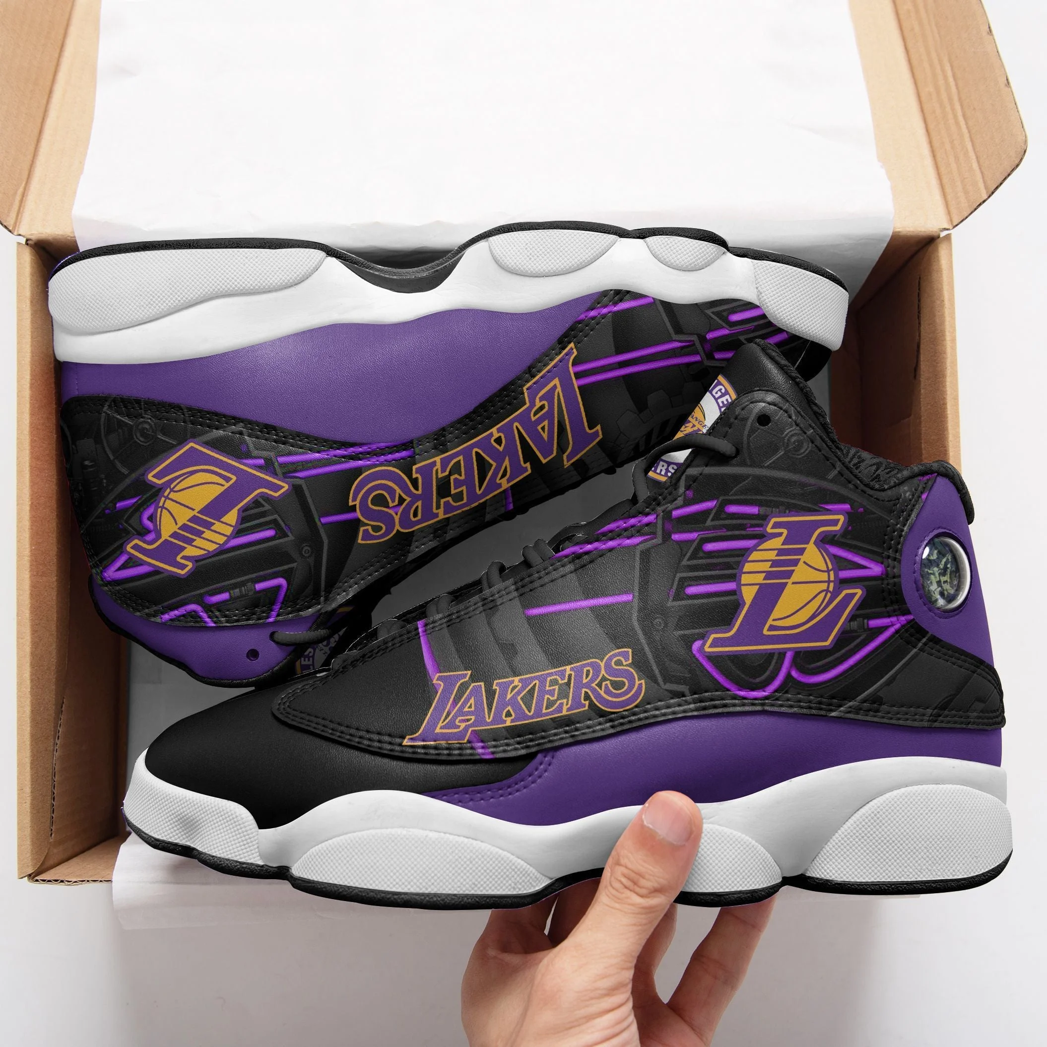 Los Angeles Lakers NFL AJ13 Sneakers Shoes For Men And Women 31