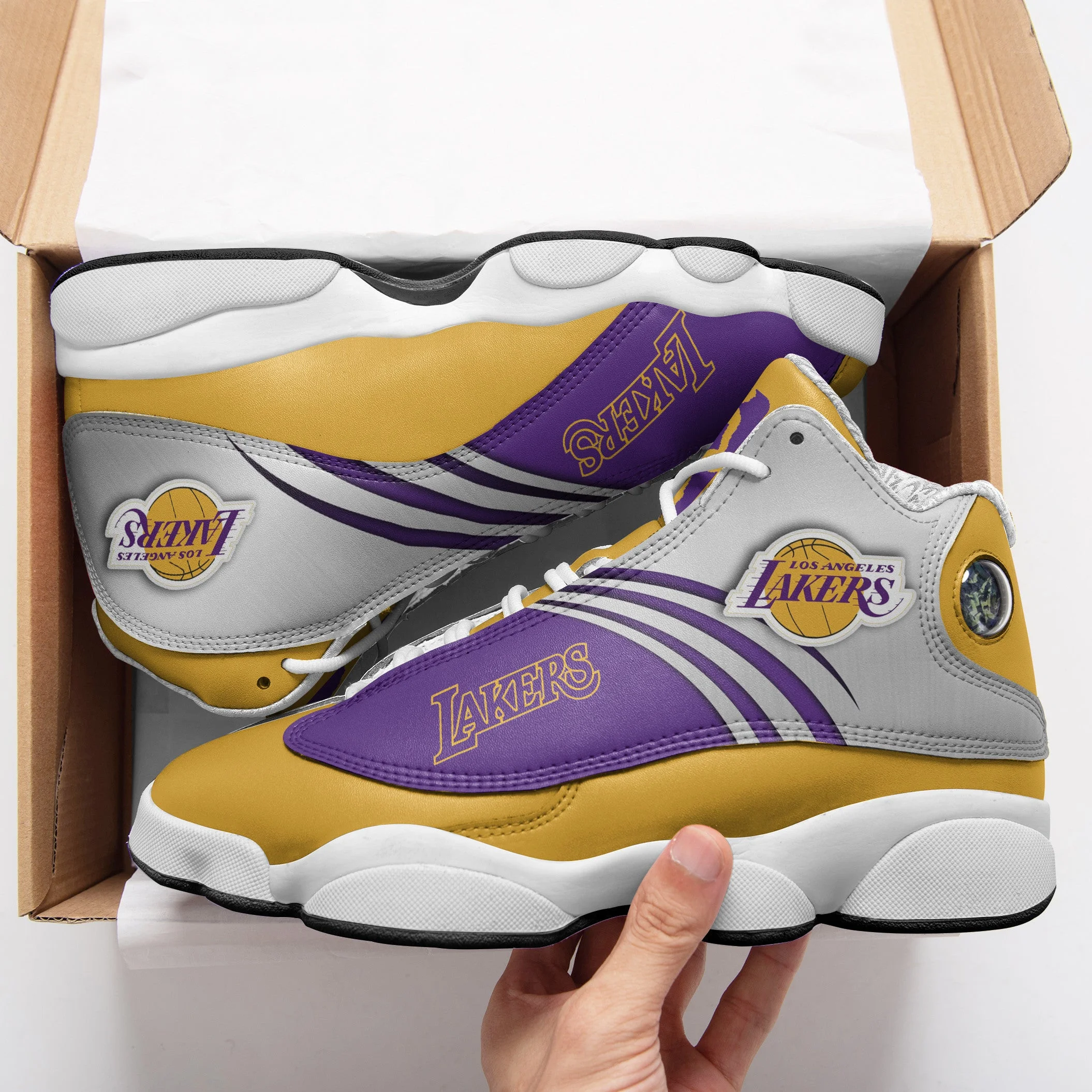 Los Angeles Lakers NFL AJ13 Sneakers Shoes For Men And Women 23