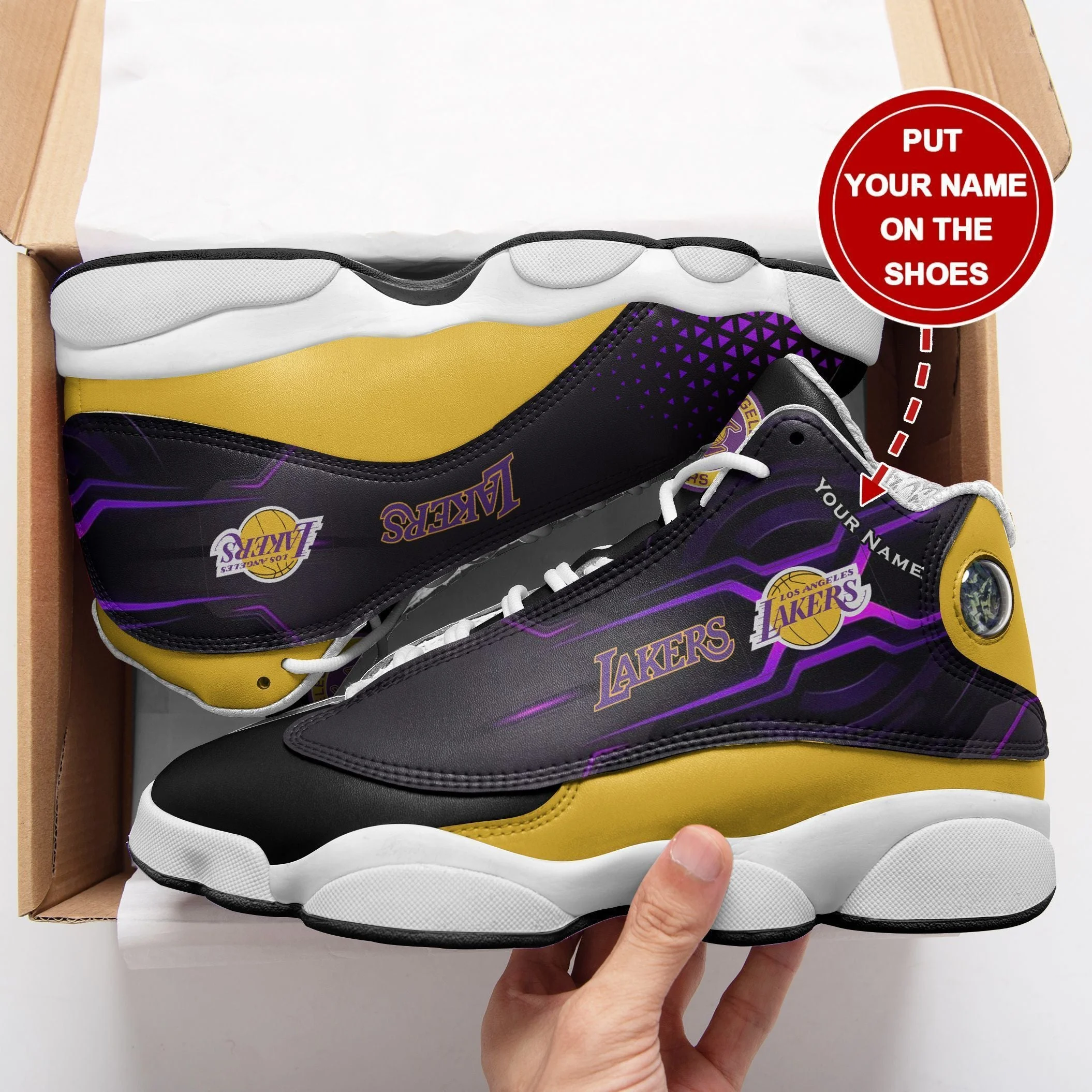 Los Angeles Lakers NFL AJ13 Sneakers Shoes For Men And Women 18
